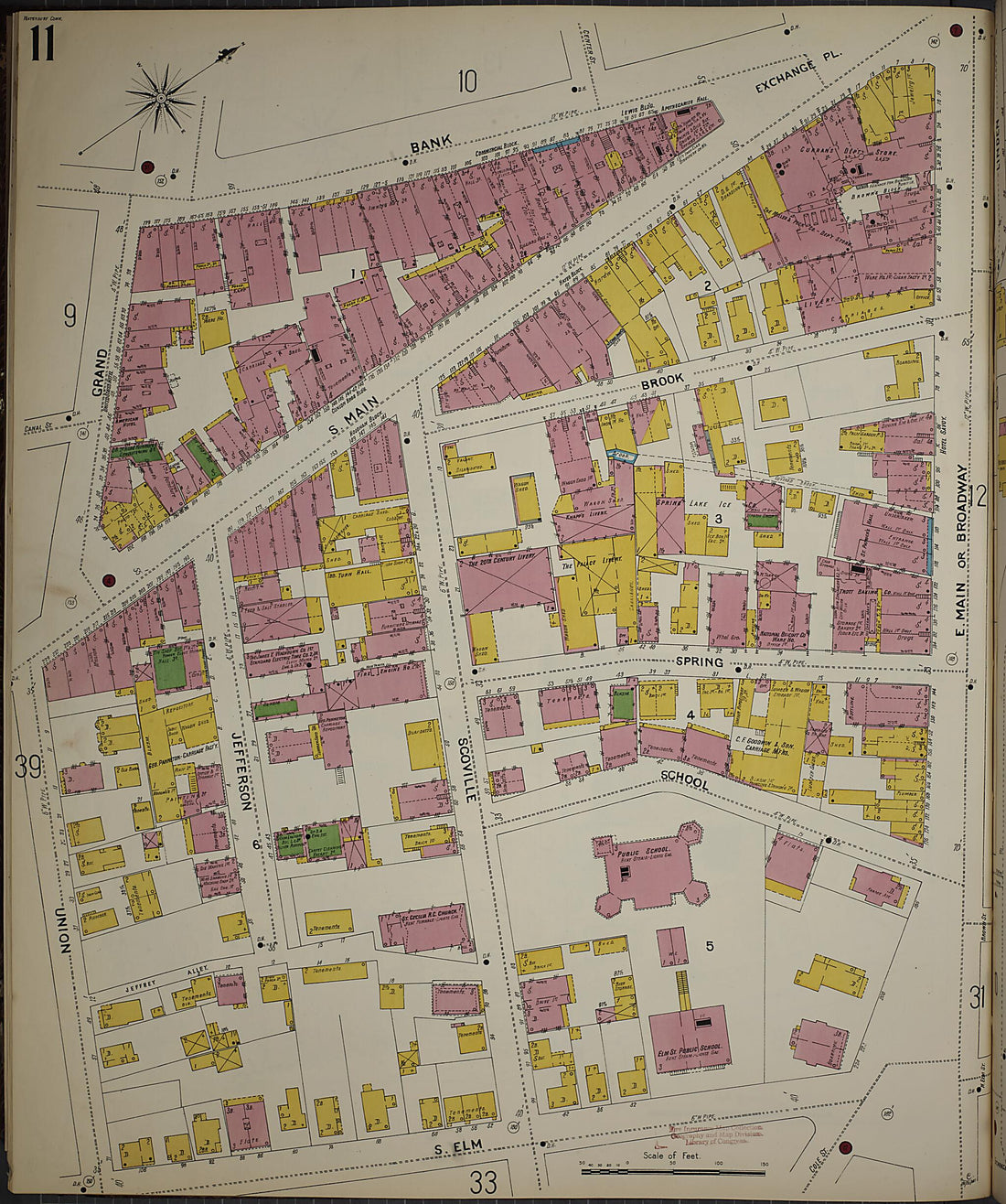 This old map of Waterbury, New Haven County, Connecticut was created by Sanborn Map Company in 1901