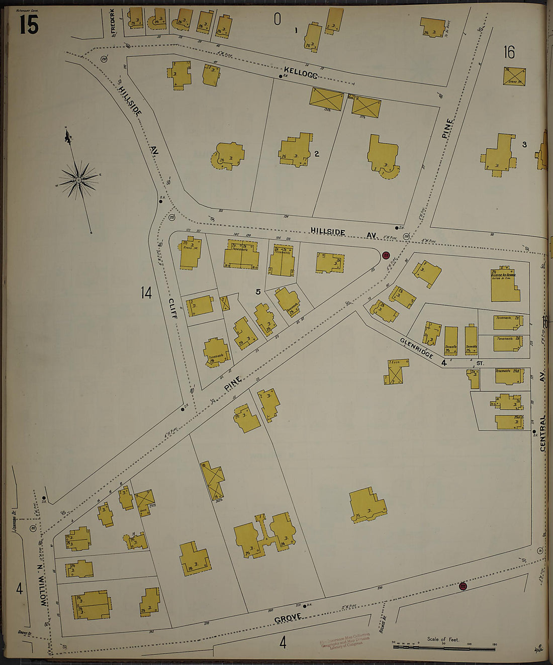 This old map of Waterbury, New Haven County, Connecticut was created by Sanborn Map Company in 1901