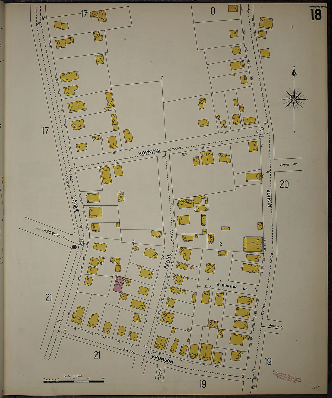This old map of Waterbury, New Haven County, Connecticut was created by Sanborn Map Company in 1901