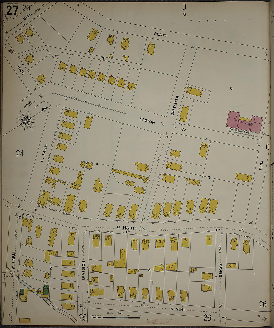 This old map of Waterbury, New Haven County, Connecticut was created by Sanborn Map Company in 1901