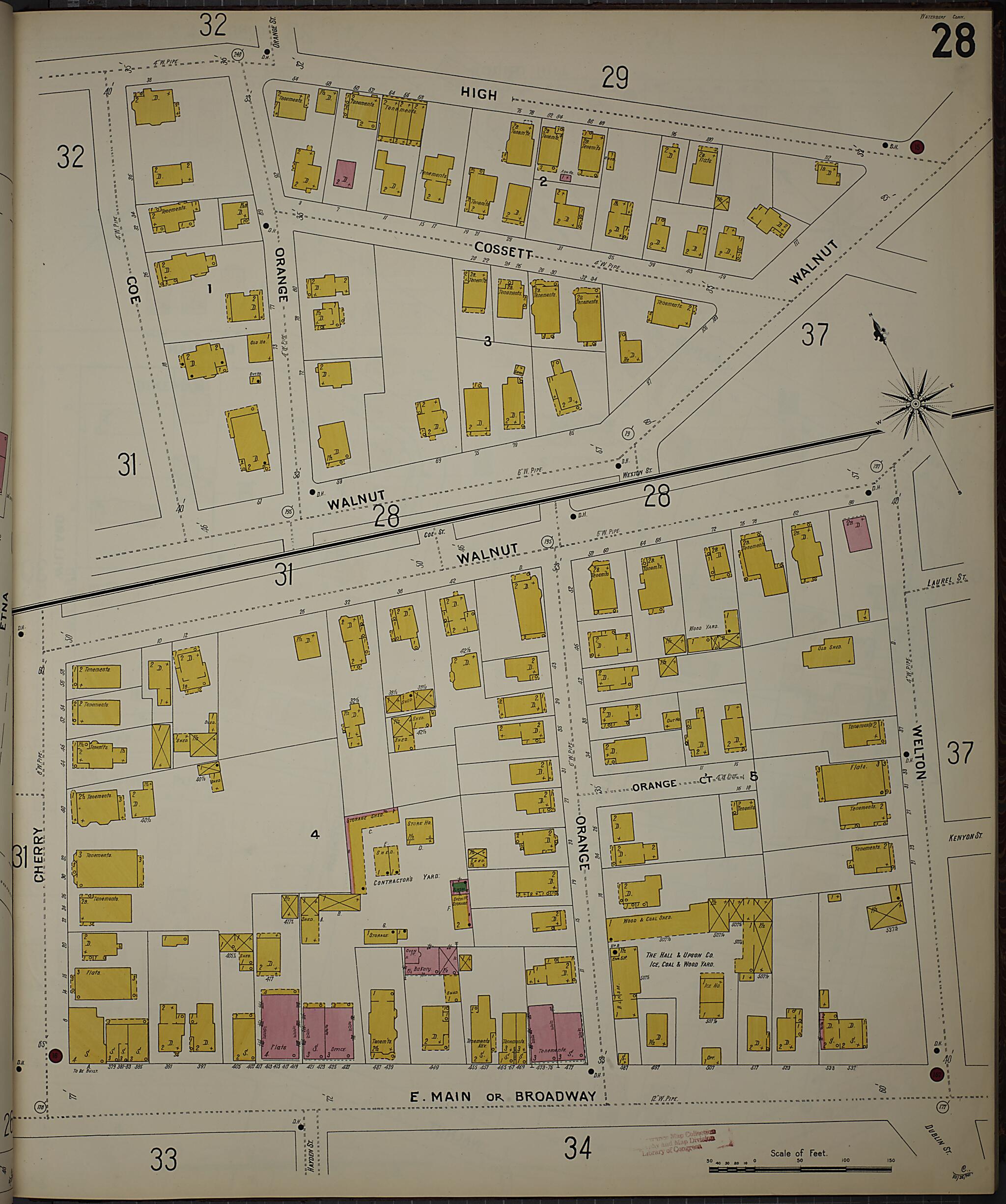 This old map of Waterbury, New Haven County, Connecticut was created by Sanborn Map Company in 1901