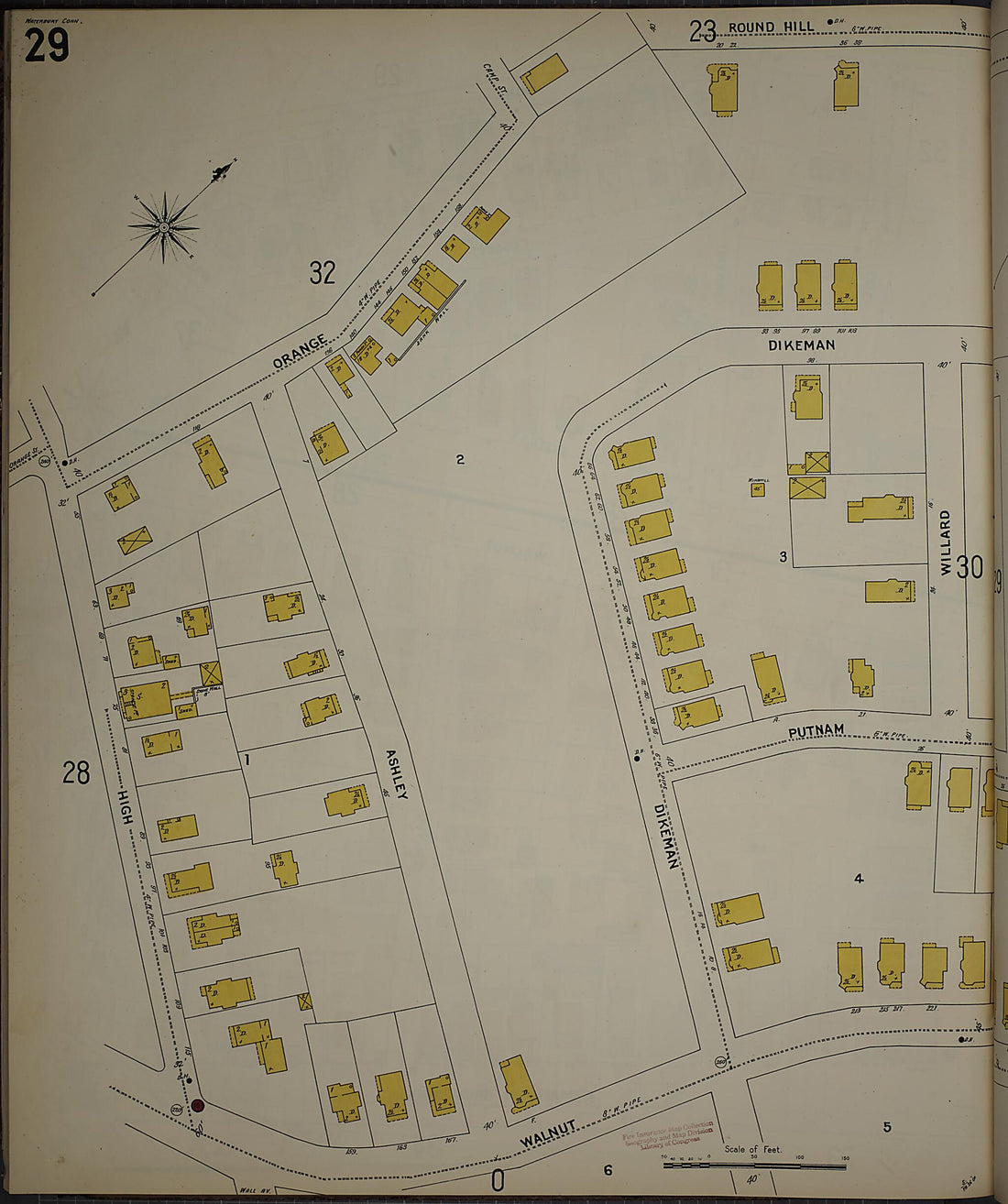 This old map of Waterbury, New Haven County, Connecticut was created by Sanborn Map Company in 1901