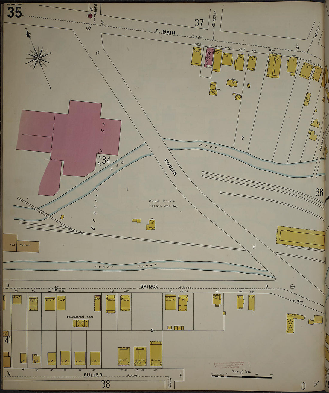 This old map of Waterbury, New Haven County, Connecticut was created by Sanborn Map Company in 1901