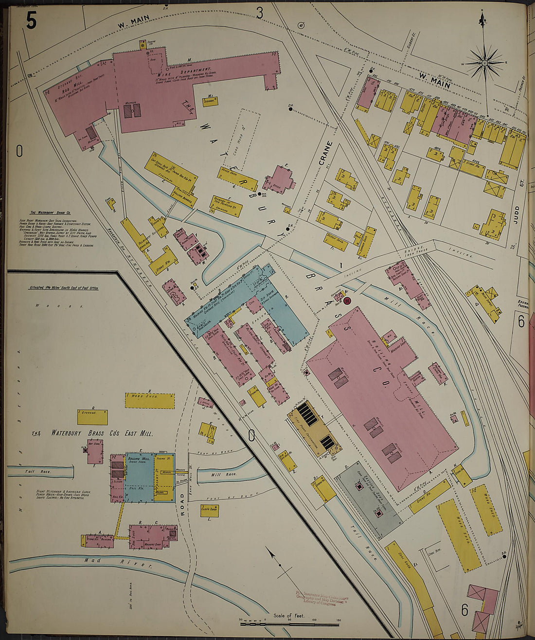 This old map of Waterbury, New Haven County, Connecticut was created by Sanborn Map Company in 1901
