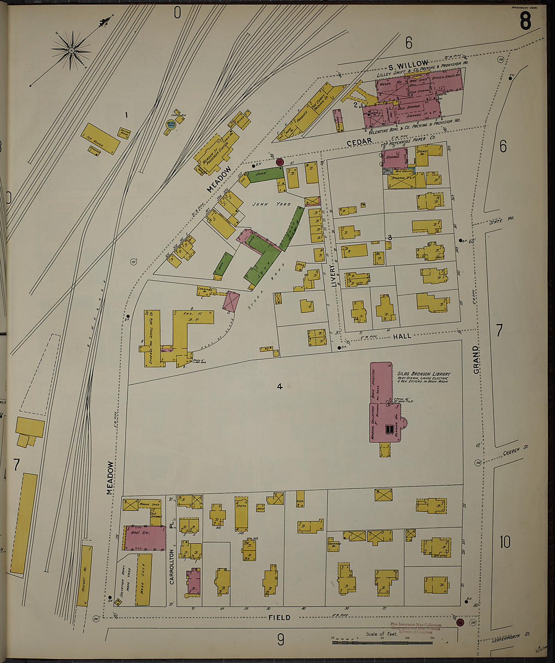 This old map of Waterbury, New Haven County, Connecticut was created by Sanborn Map Company in 1901