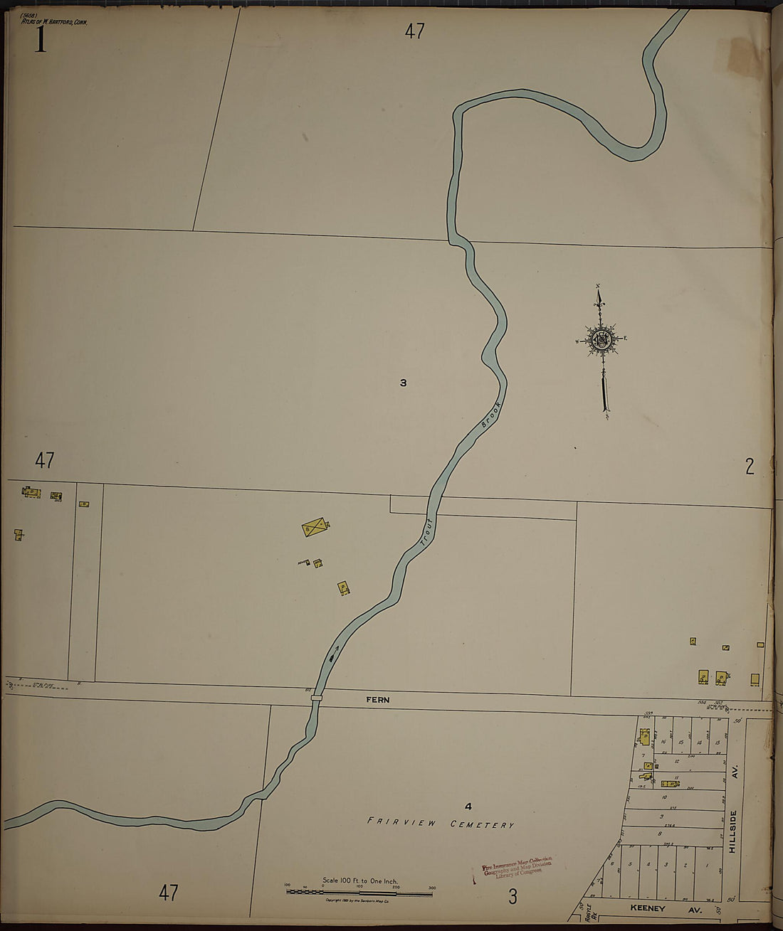 This old map of West Hartford, Hartford County, Connecticut was created by Sanborn Map Company in 1923