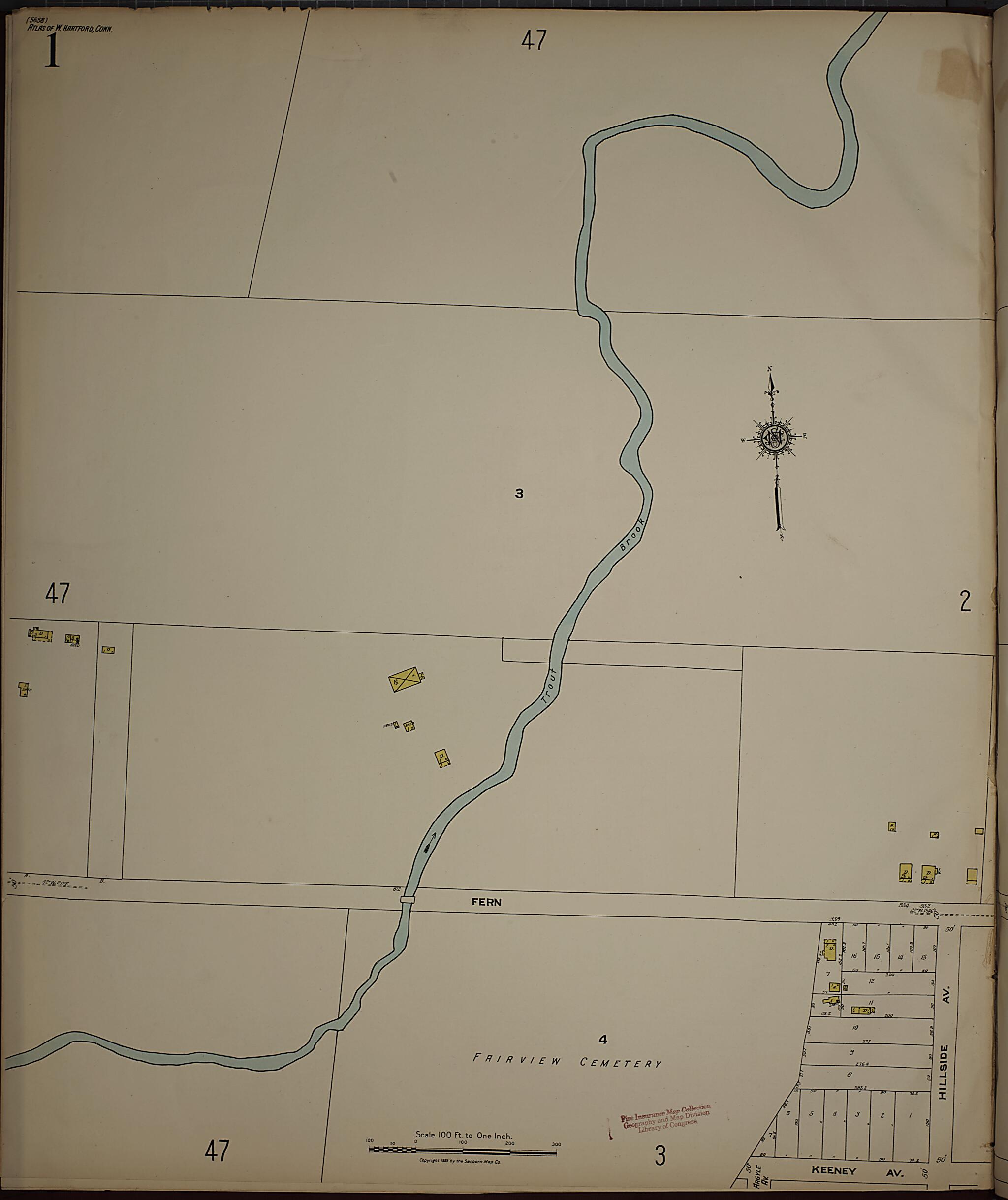 This old map of West Hartford, Hartford County, Connecticut was created by Sanborn Map Company in 1923