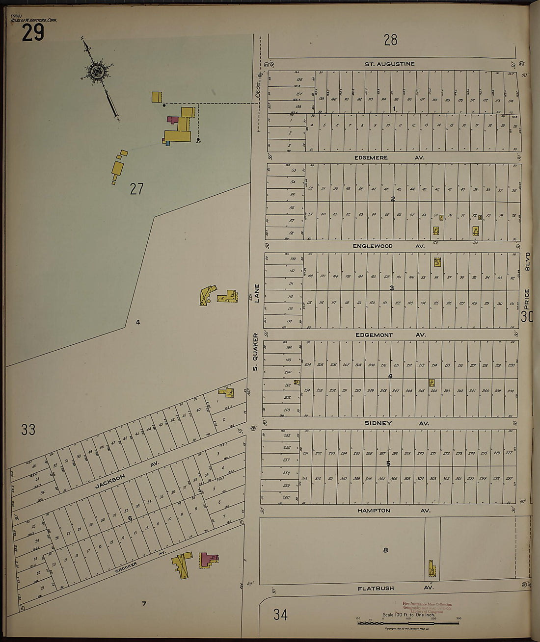 This old map of West Hartford, Hartford County, Connecticut was created by Sanborn Map Company in 1923