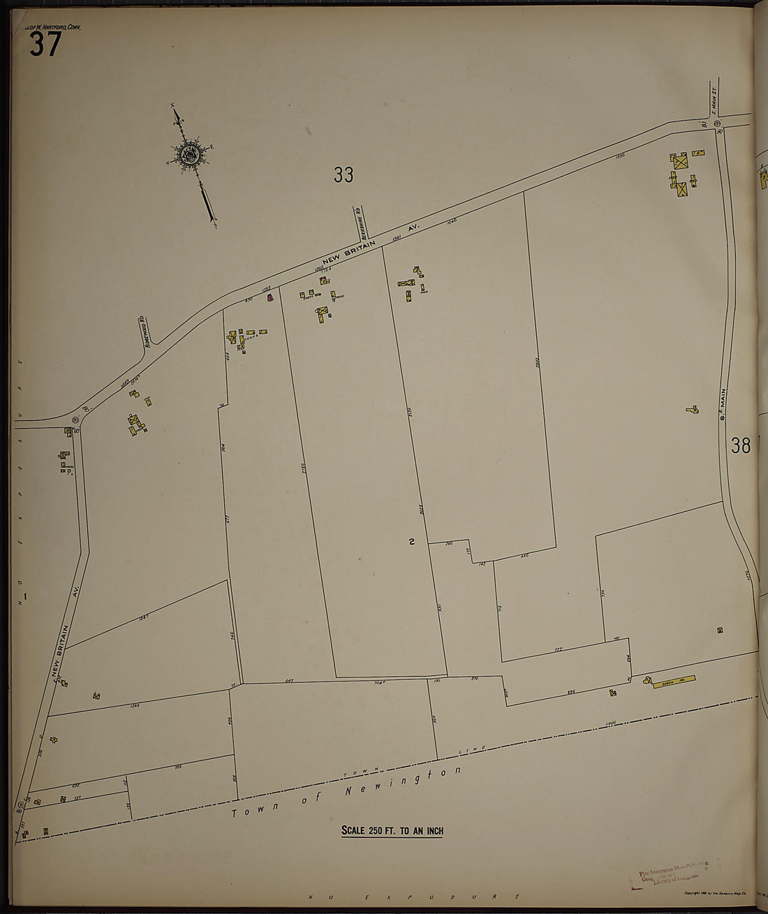 This old map of West Hartford, Hartford County, Connecticut was created by Sanborn Map Company in 1923