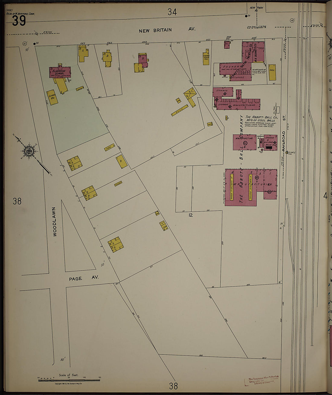 This old map of West Hartford, Hartford County, Connecticut was created by Sanborn Map Company in 1923