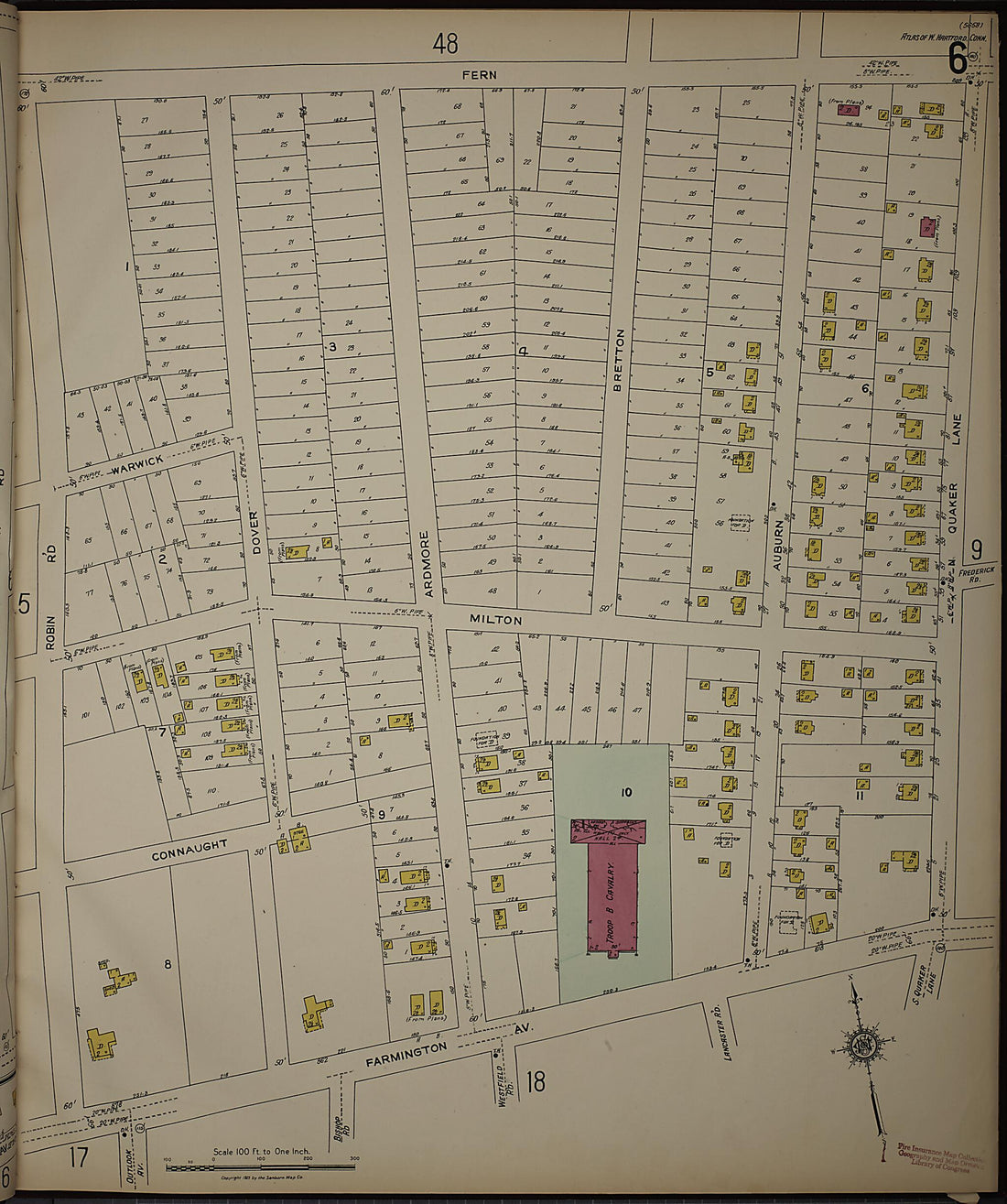 This old map of West Hartford, Hartford County, Connecticut was created by Sanborn Map Company in 1923