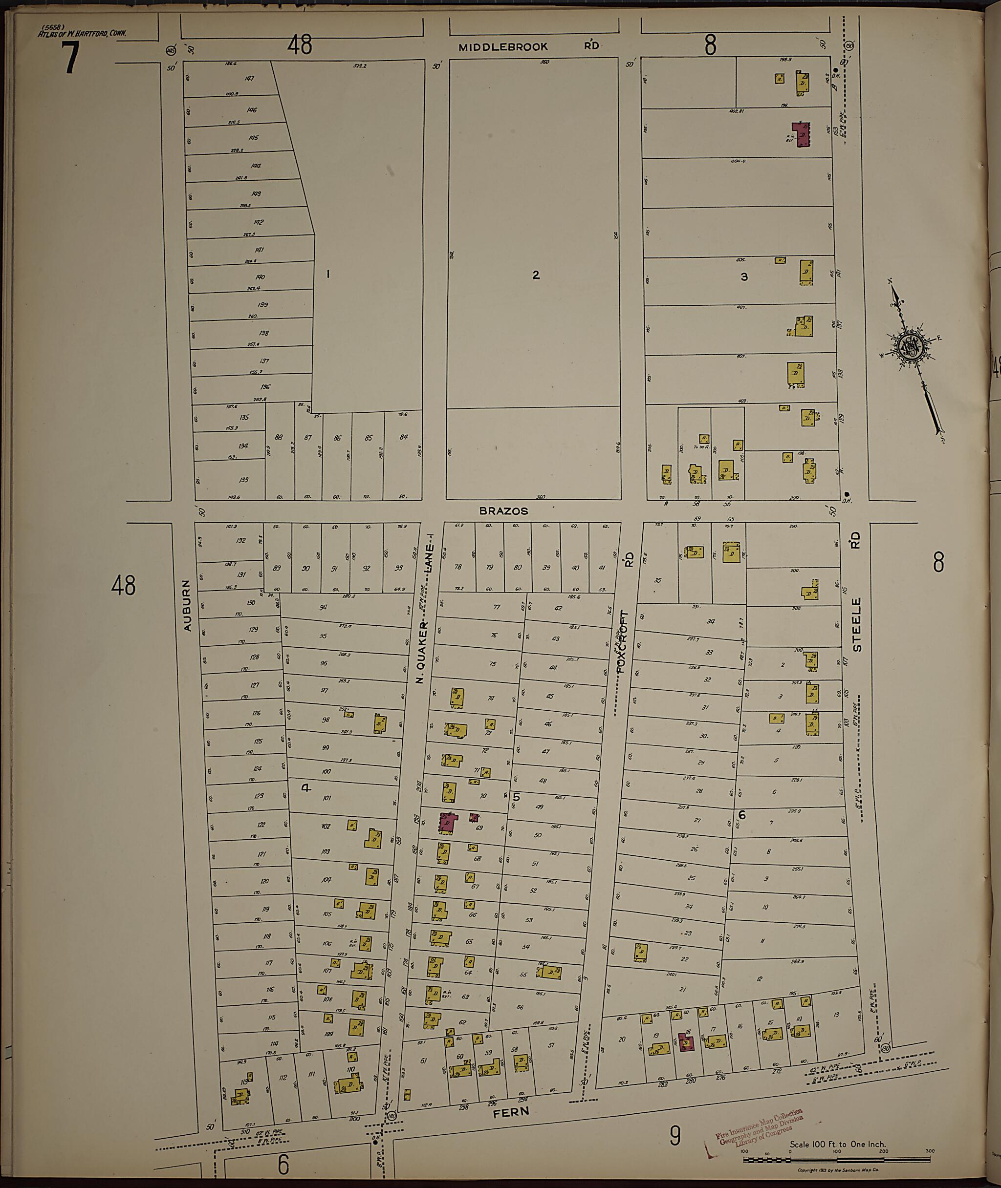 This old map of West Hartford, Hartford County, Connecticut was created by Sanborn Map Company in 1923