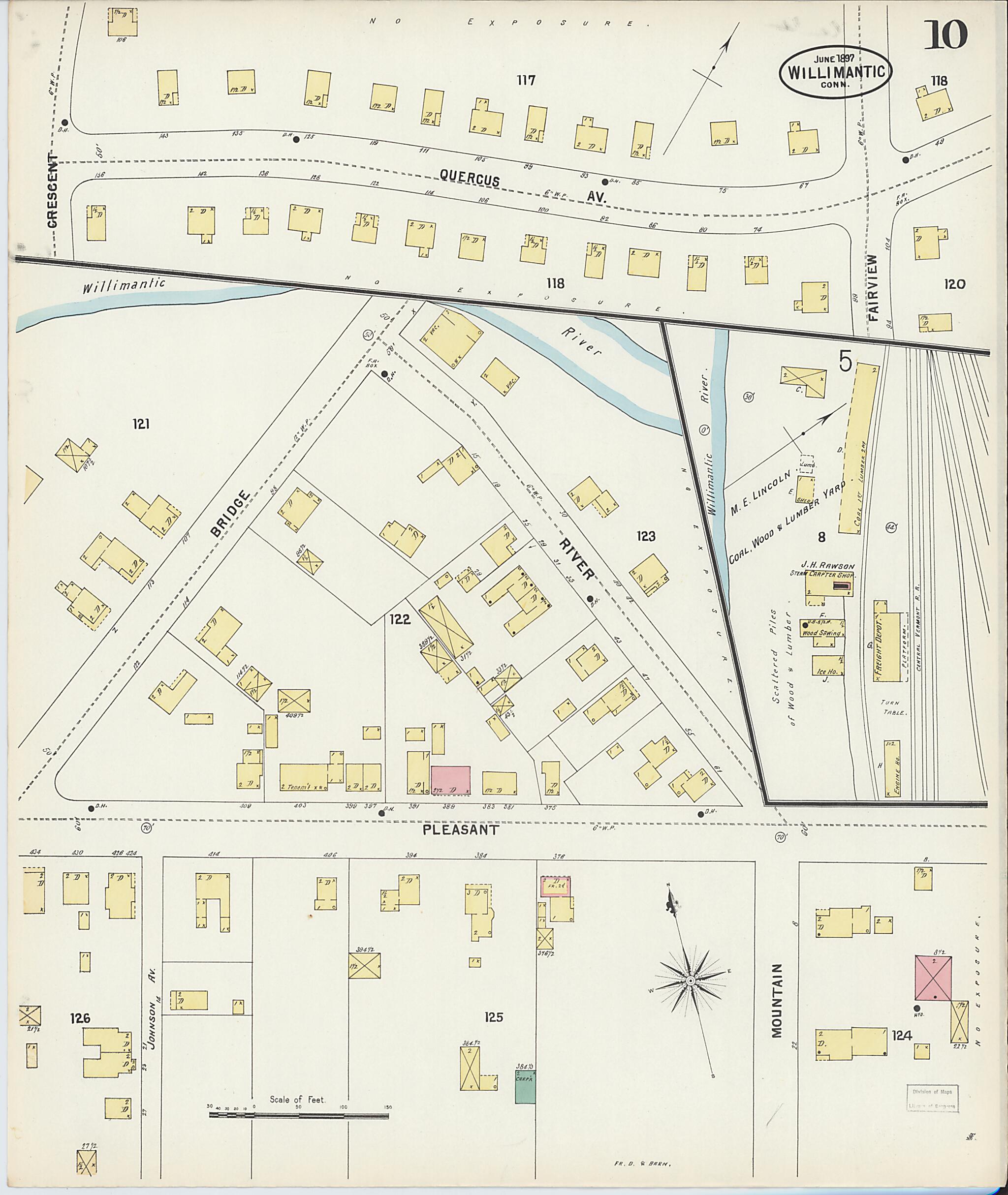 This old map of Willimantic, Windham County, Connecticut was created by Sanborn Map Company in 1897