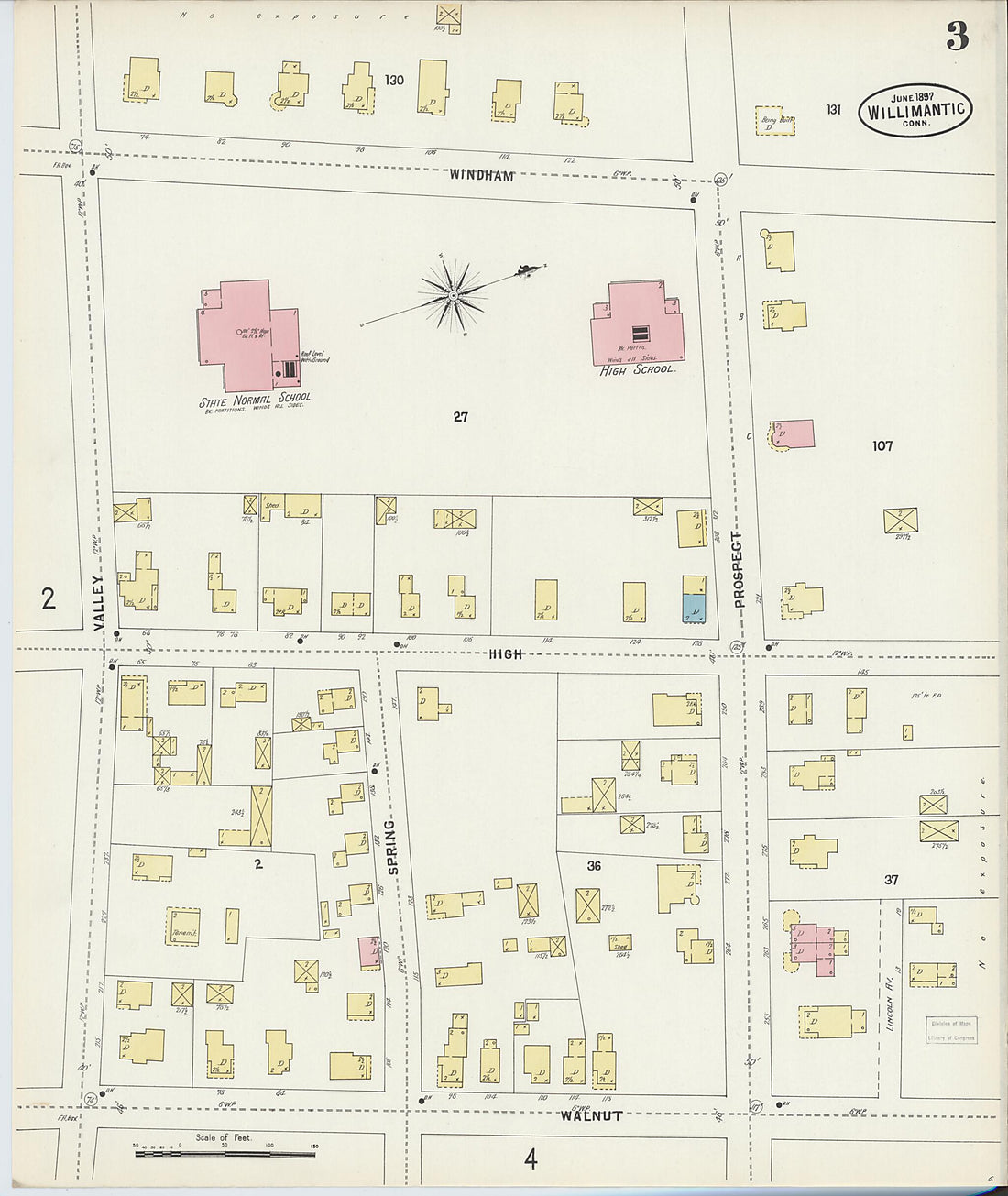 This old map of Willimantic, Windham County, Connecticut was created by Sanborn Map Company in 1897