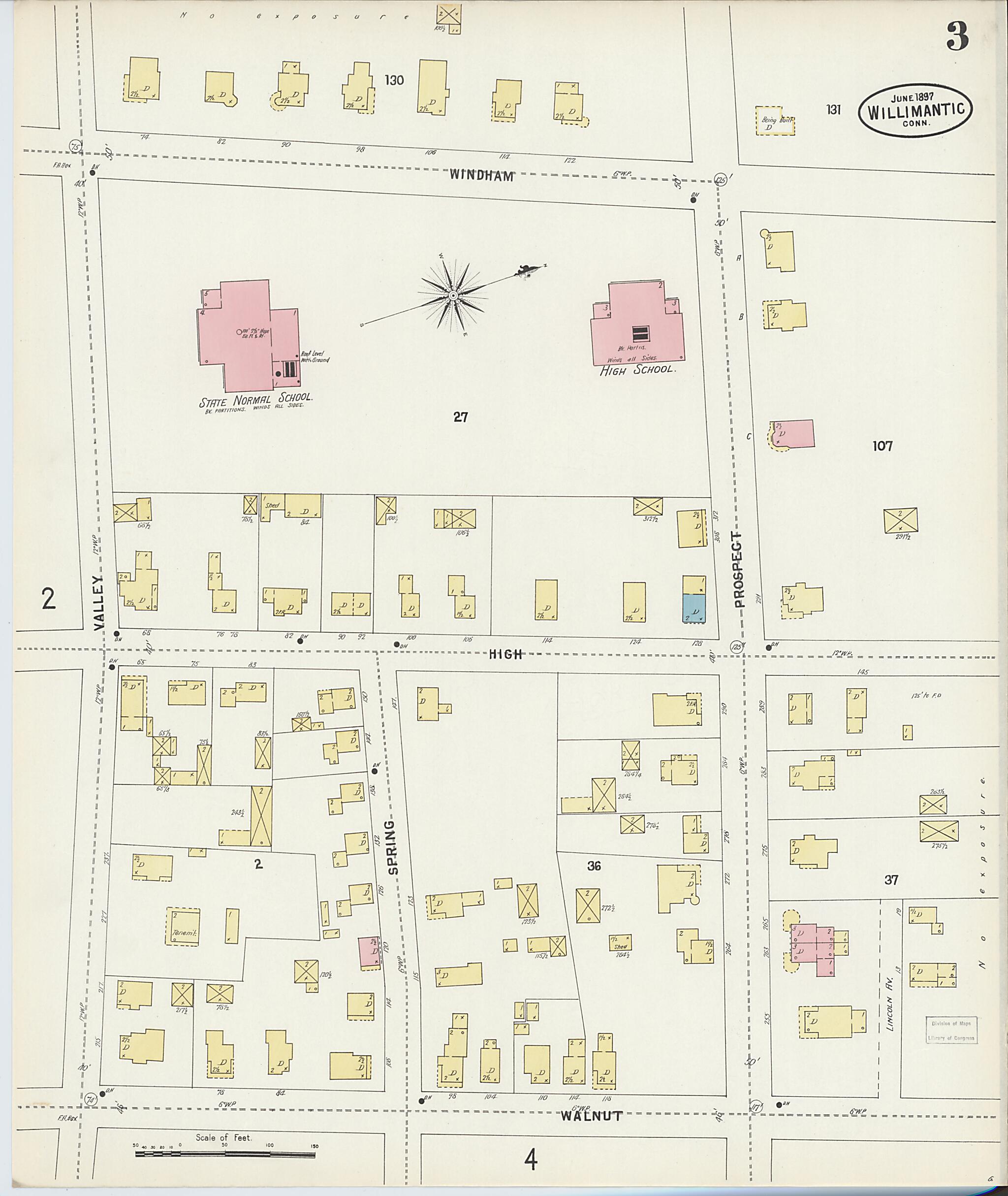 This old map of Willimantic, Windham County, Connecticut was created by Sanborn Map Company in 1897