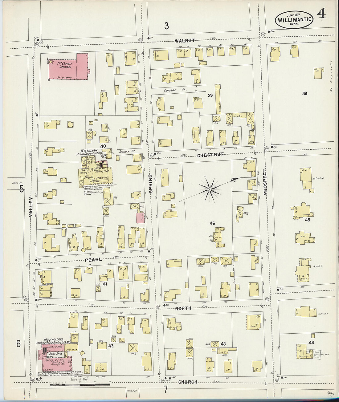 This old map of Willimantic, Windham County, Connecticut was created by Sanborn Map Company in 1897