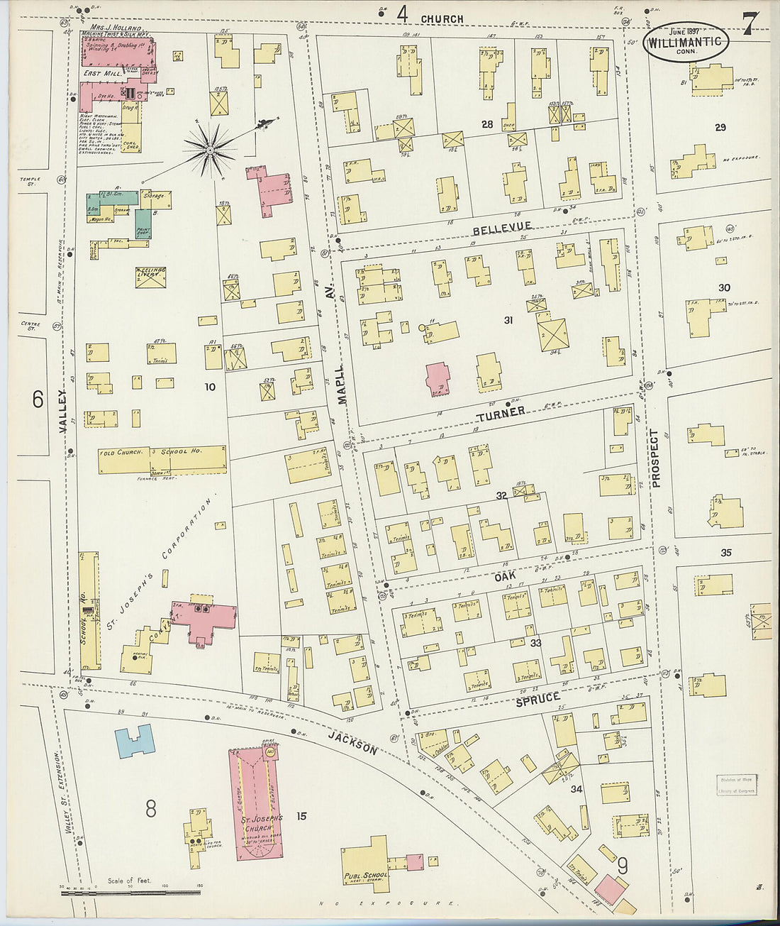 This old map of Willimantic, Windham County, Connecticut was created by Sanborn Map Company in 1897