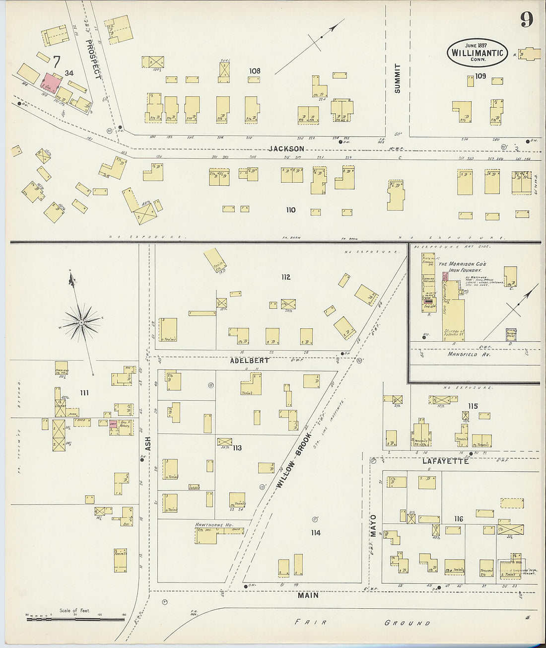 This old map of Willimantic, Windham County, Connecticut was created by Sanborn Map Company in 1897