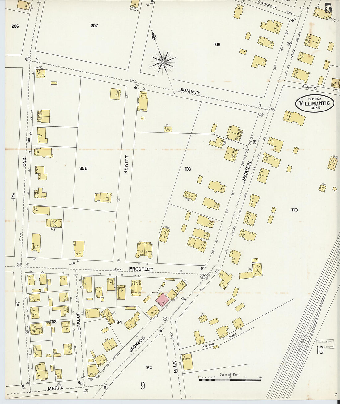 This old map of Willimantic, Windham County, Connecticut was created by Sanborn Map Company in 1903