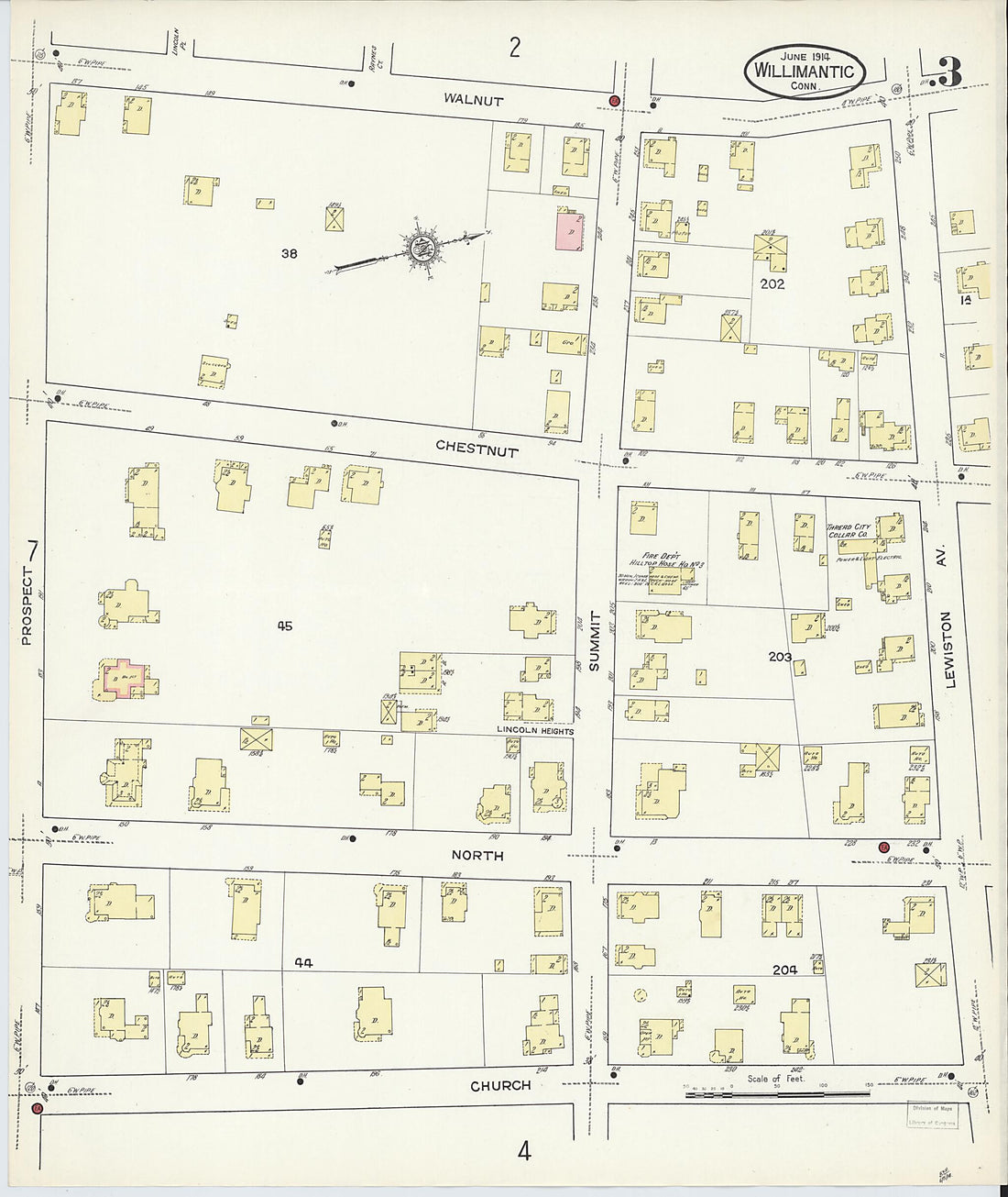 This old map of Willimantic, Windham County, Connecticut was created by Sanborn Map Company in 1914