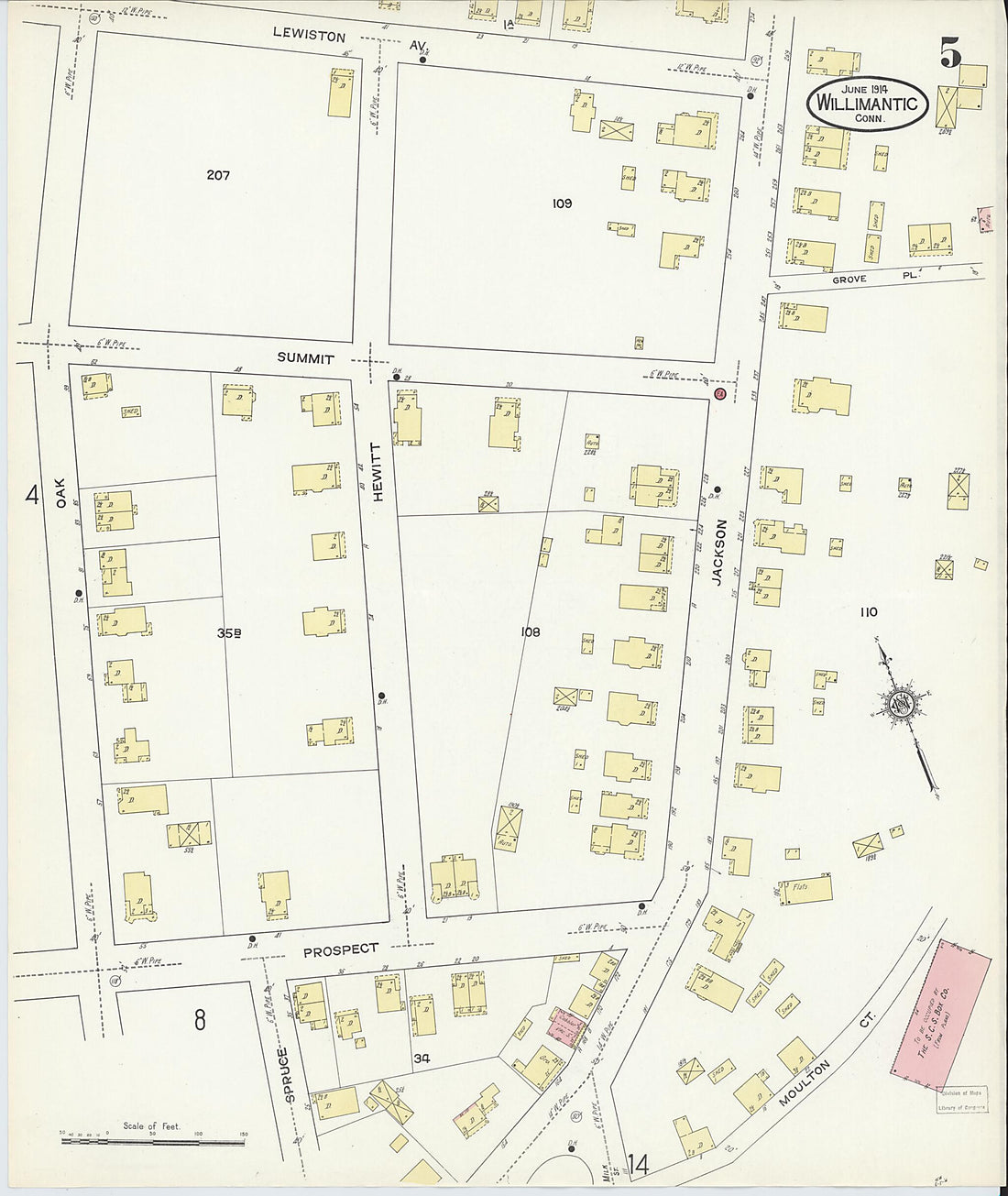 This old map of Willimantic, Windham County, Connecticut was created by Sanborn Map Company in 1914