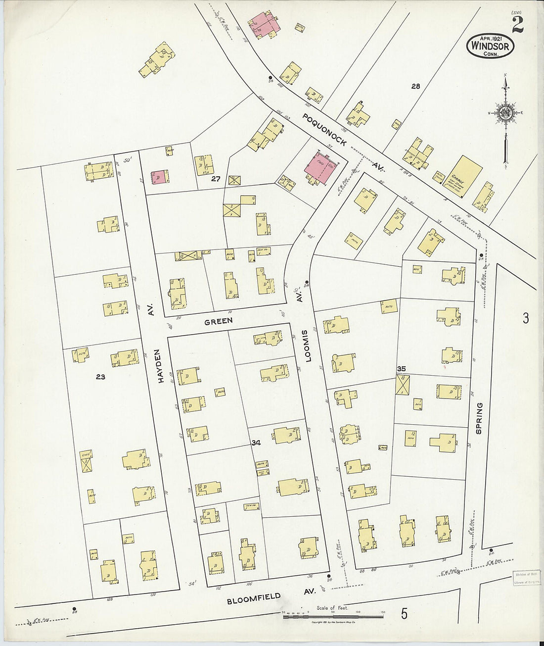 This old map of Windsor, Hartford County, Connecticut was created by Sanborn Map Company in 1921