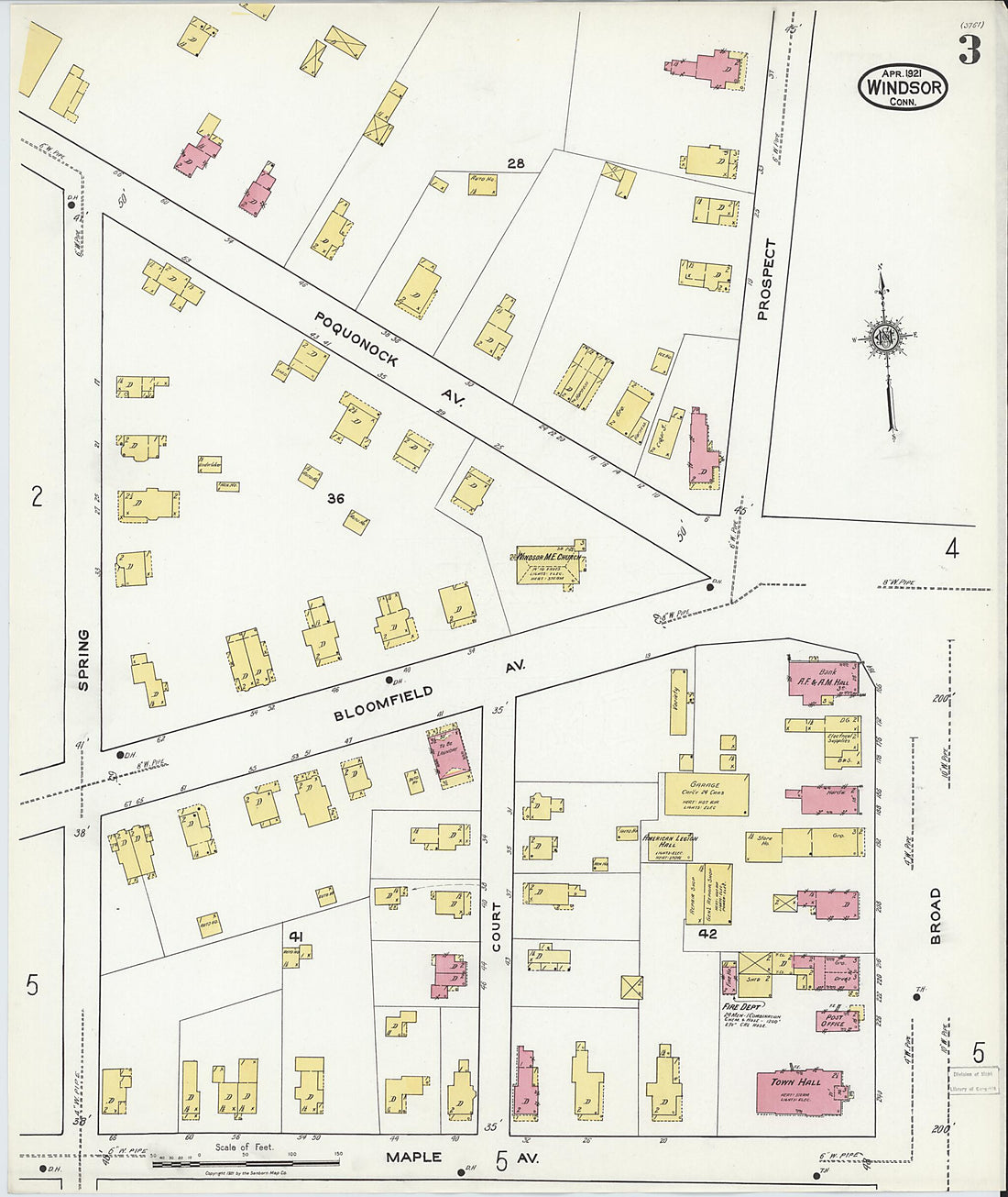 This old map of Windsor, Hartford County, Connecticut was created by Sanborn Map Company in 1921