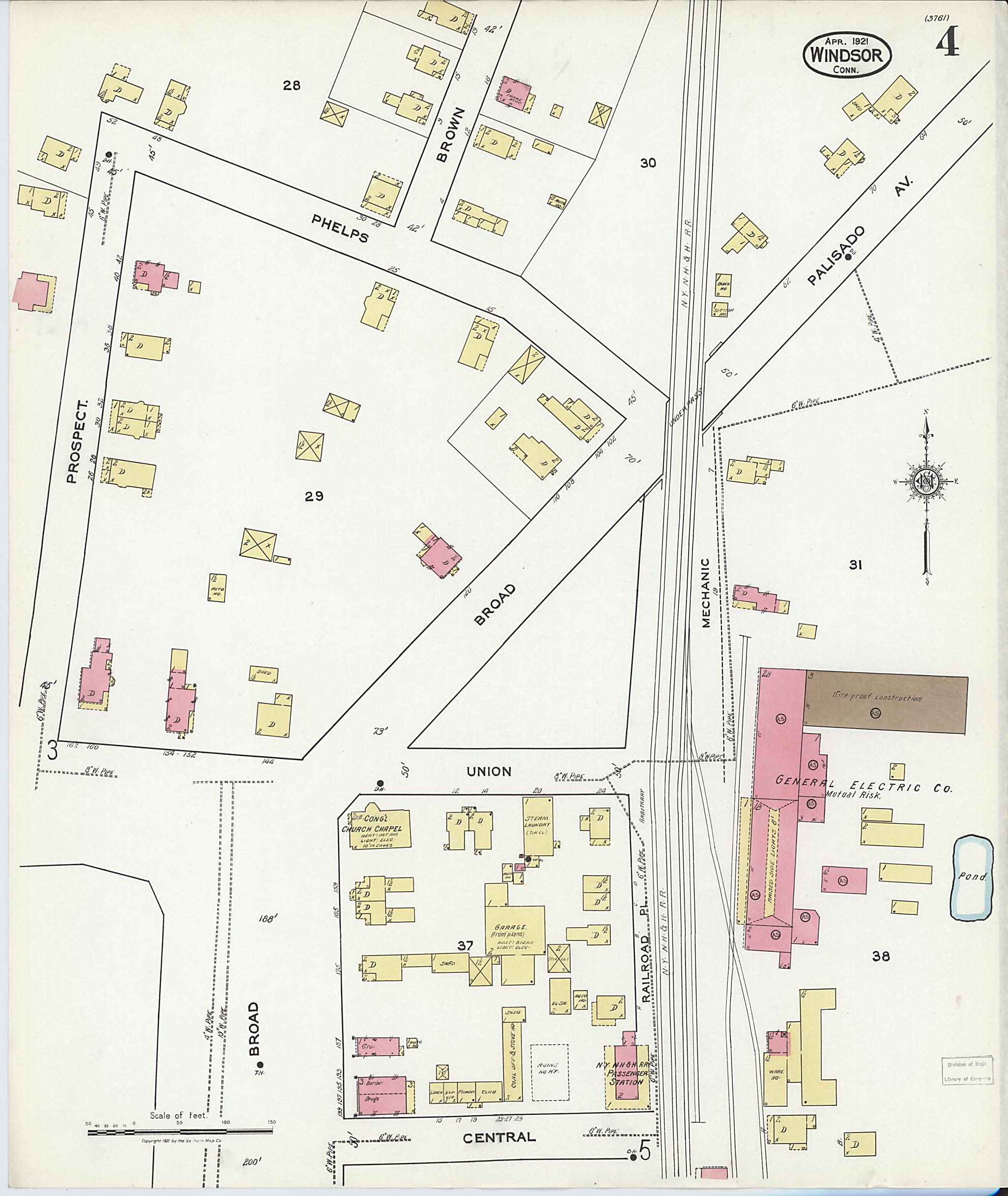 This old map of Windsor, Hartford County, Connecticut was created by Sanborn Map Company in 1921
