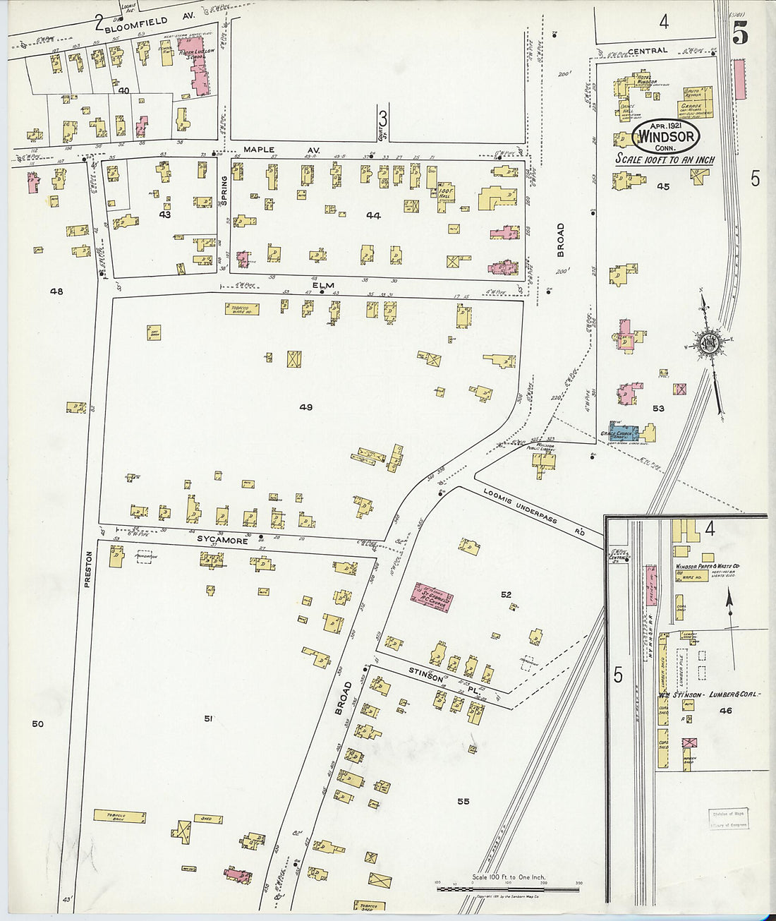 This old map of Windsor, Hartford County, Connecticut was created by Sanborn Map Company in 1921