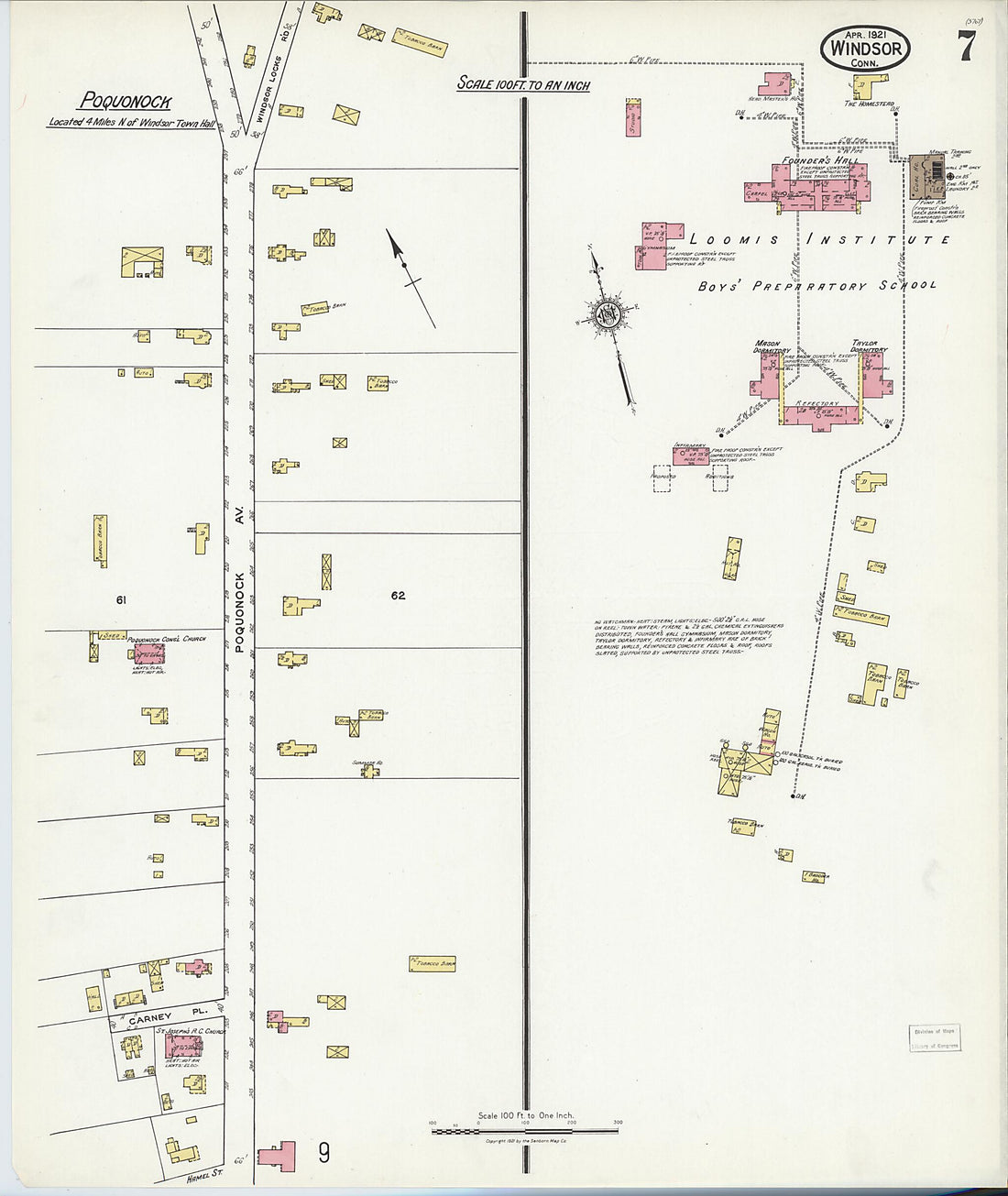 This old map of Windsor, Hartford County, Connecticut was created by Sanborn Map Company in 1921