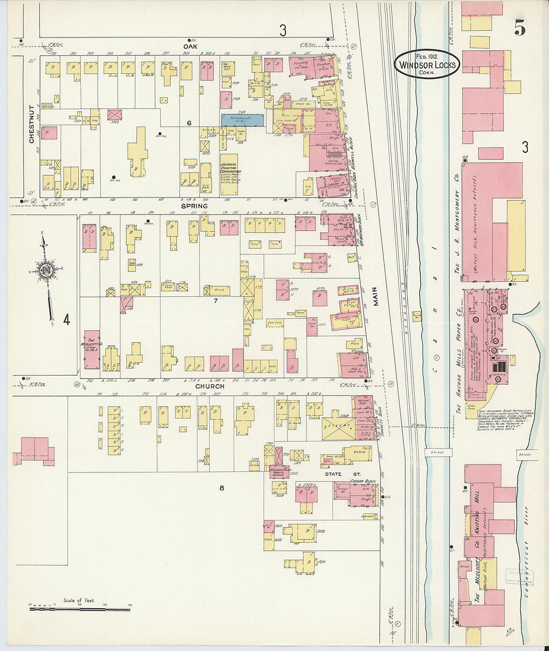 This old map of Windsor Locks, Hartford County, Connecticut was created by Sanborn Map Company in 1912