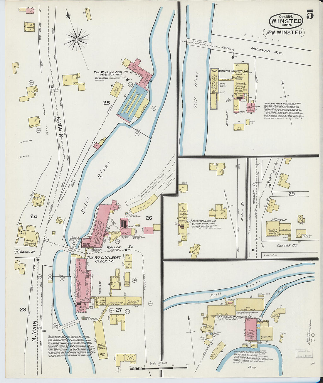 This old map of Winsted, Litchfield County, Connecticut was created by Sanborn Map Company in 1892