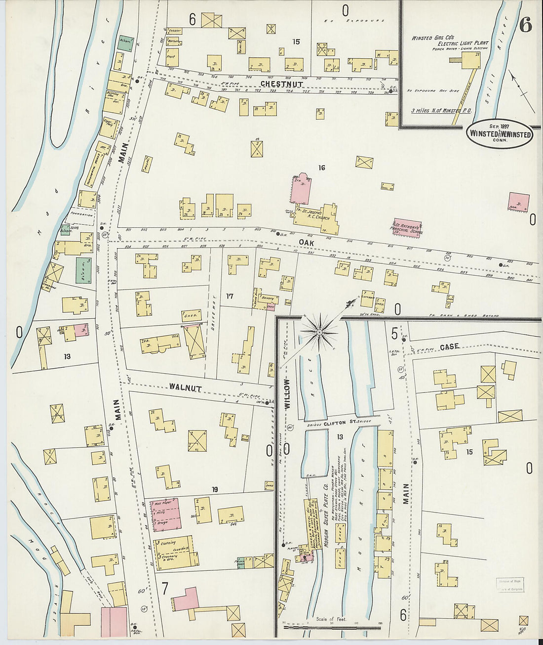 This old map of Winsted, Litchfield County, Connecticut was created by Sanborn Map Company in 1897
