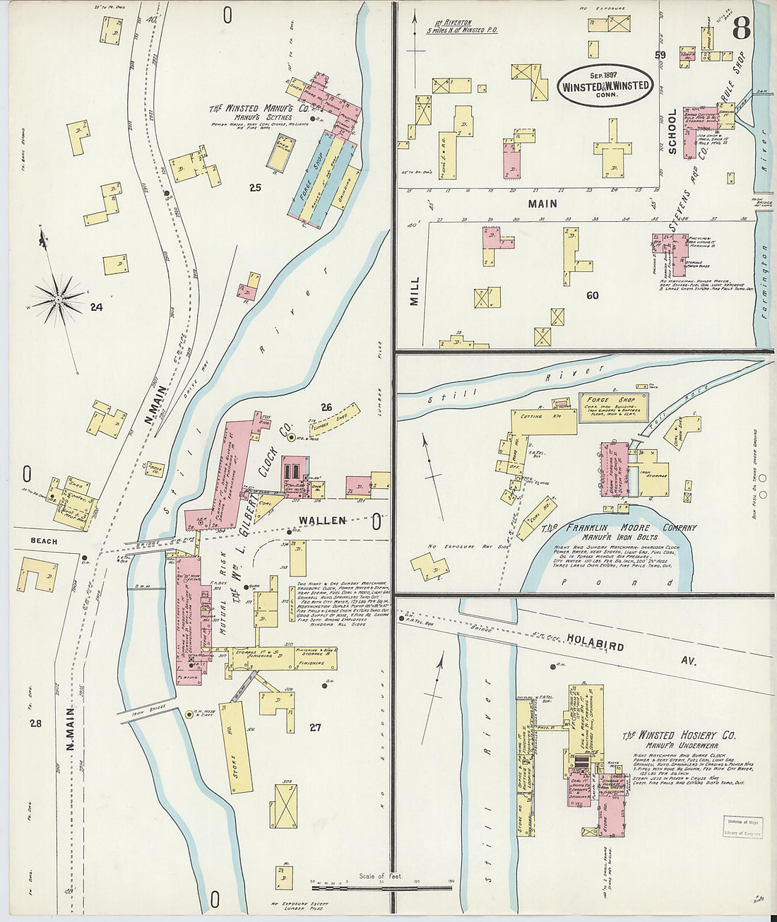 This old map of Winsted, Litchfield County, Connecticut was created by Sanborn Map Company in 1897