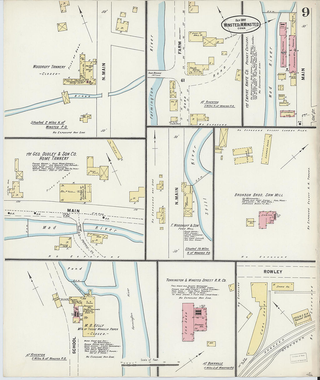 This old map of Winsted, Litchfield County, Connecticut was created by Sanborn Map Company in 1897