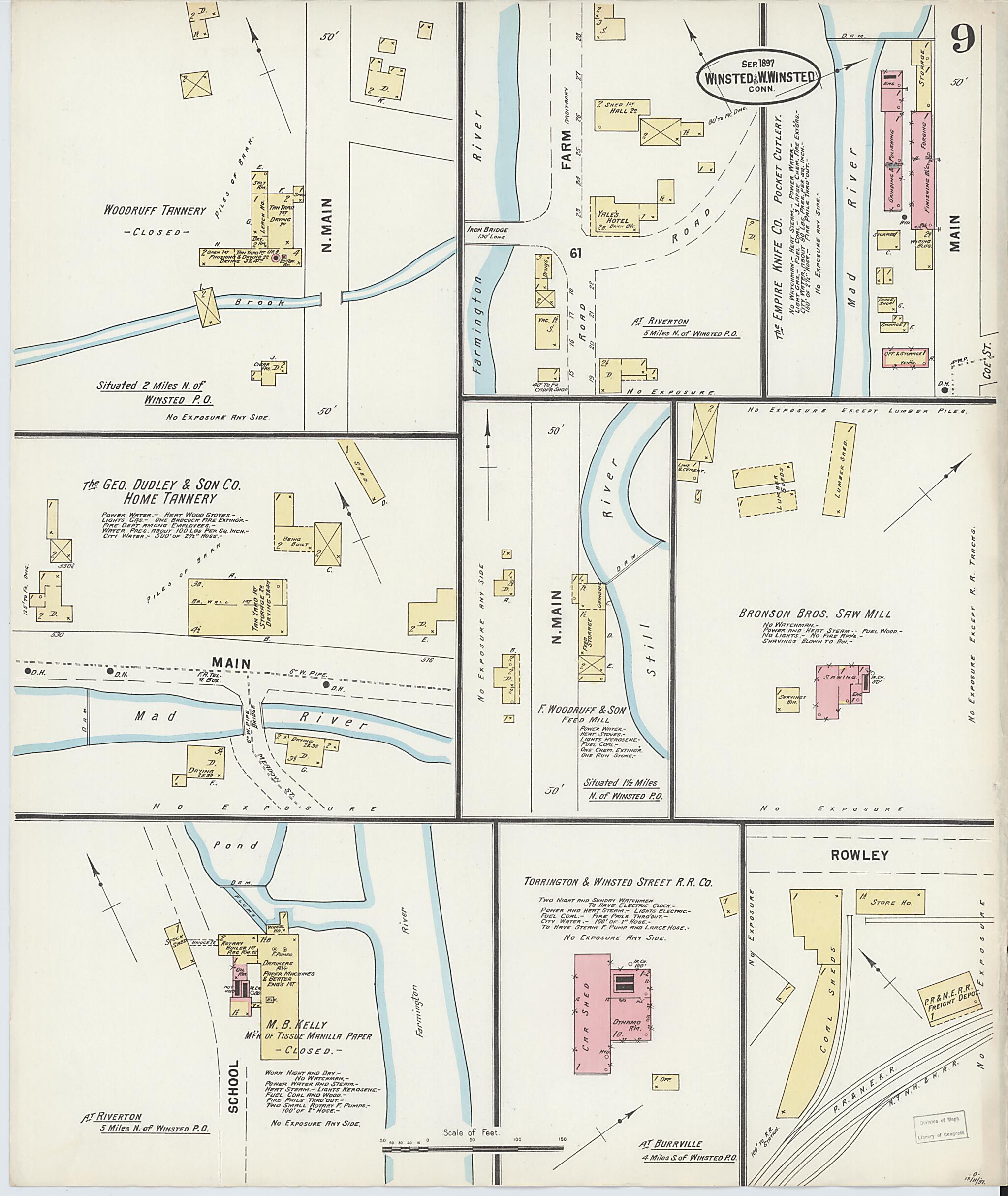 This old map of Winsted, Litchfield County, Connecticut was created by Sanborn Map Company in 1897
