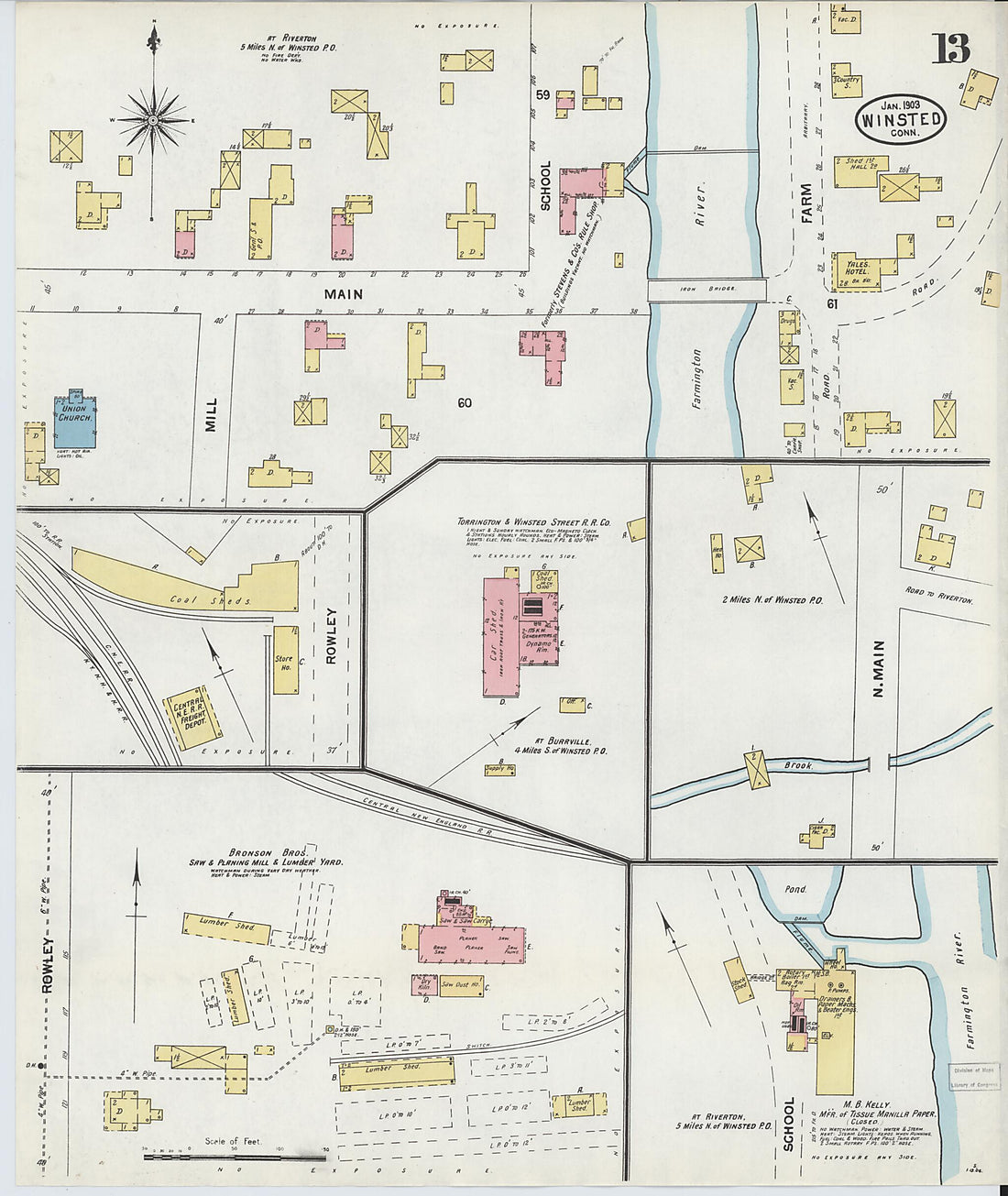 This old map of Winsted, Litchfield County, Connecticut was created by Sanborn Map Company in 1904