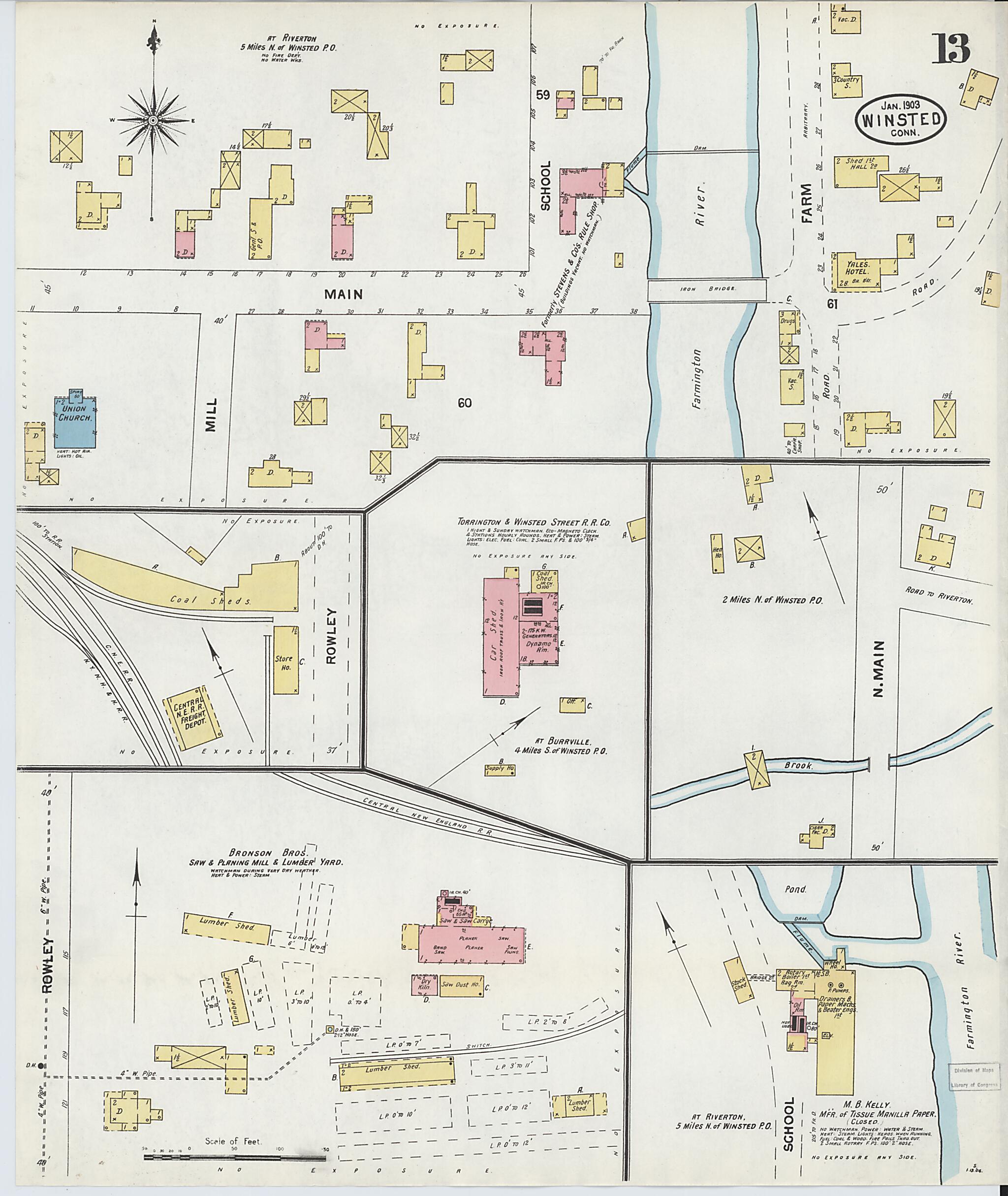 This old map of Winsted, Litchfield County, Connecticut was created by Sanborn Map Company in 1904