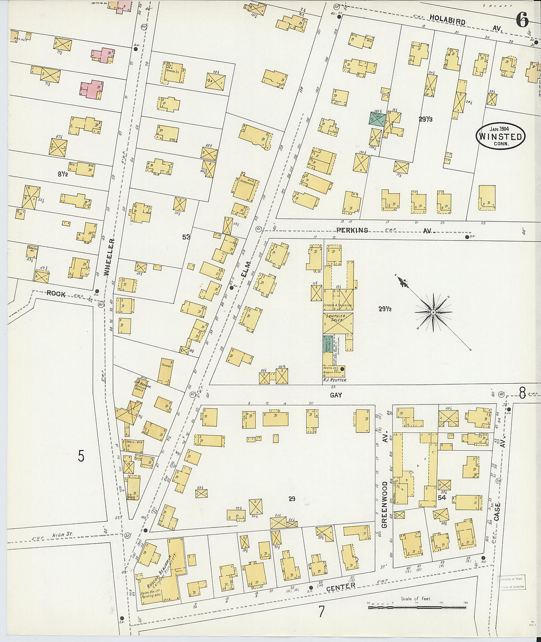 This old map of Winsted, Litchfield County, Connecticut was created by Sanborn Map Company in 1904