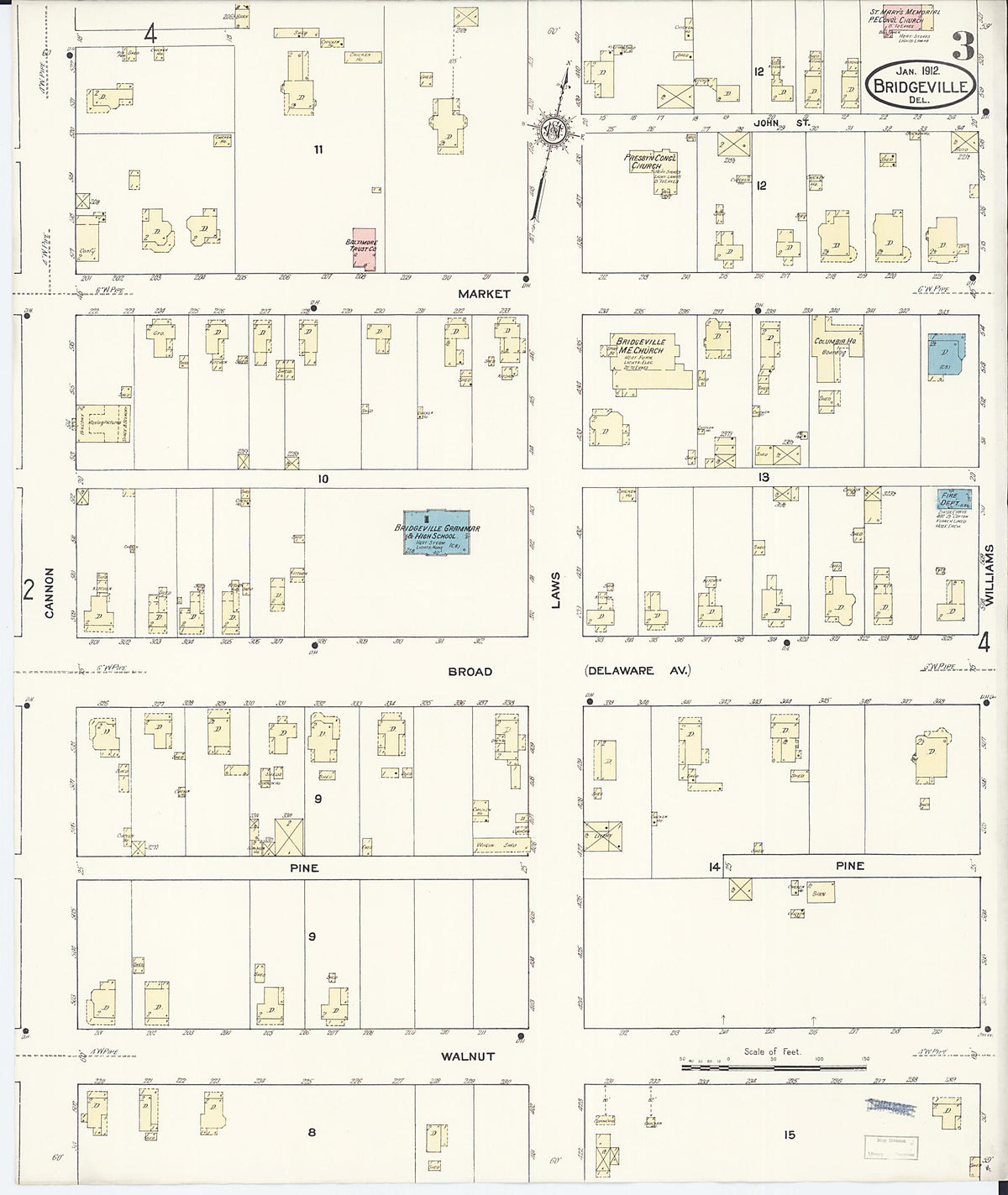 Bridgeville, Sussex County, Delaware 1912 (Sheet 3 of 4) by Relic Map Company