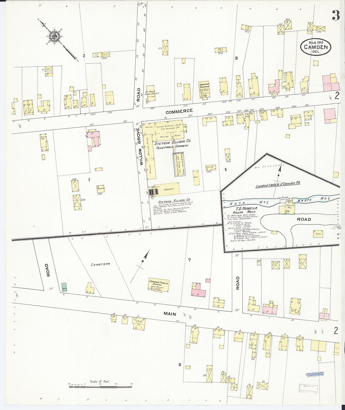 This old map of Camden, Kent County, Delaware was created by Sanborn Map Company in 1910