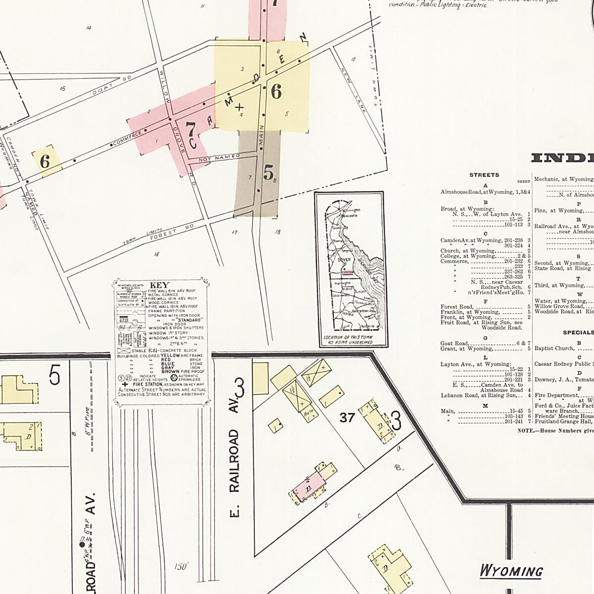 This old map of Camden, Kent County, Wyoming was created by Sanborn Map Company in 1919