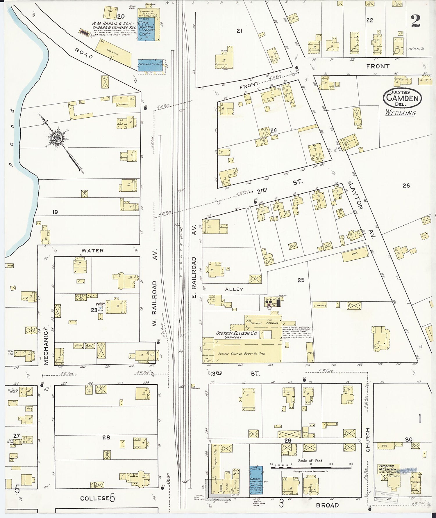 This old map of Camden, Kent County, Wyoming was created by Sanborn Map Company in 1919
