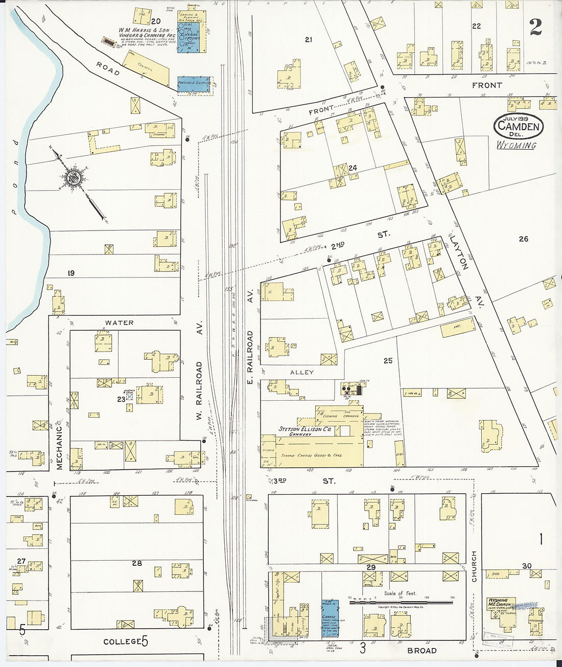 This old map of Camden, Kent County, Wyoming was created by Sanborn Map Company in 1919