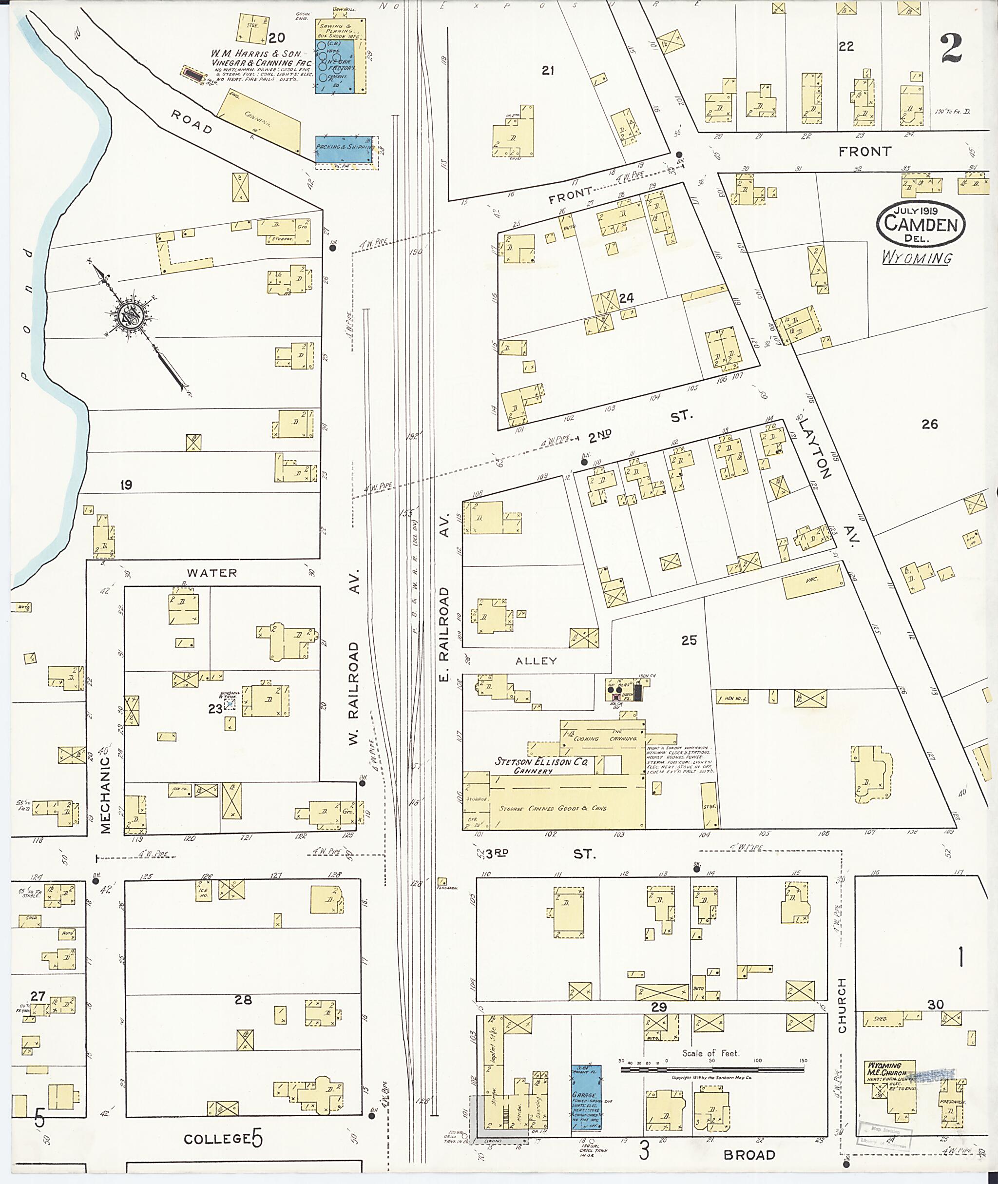 This old map of Camden, Kent County, Wyoming was created by Sanborn Map Company in 1919
