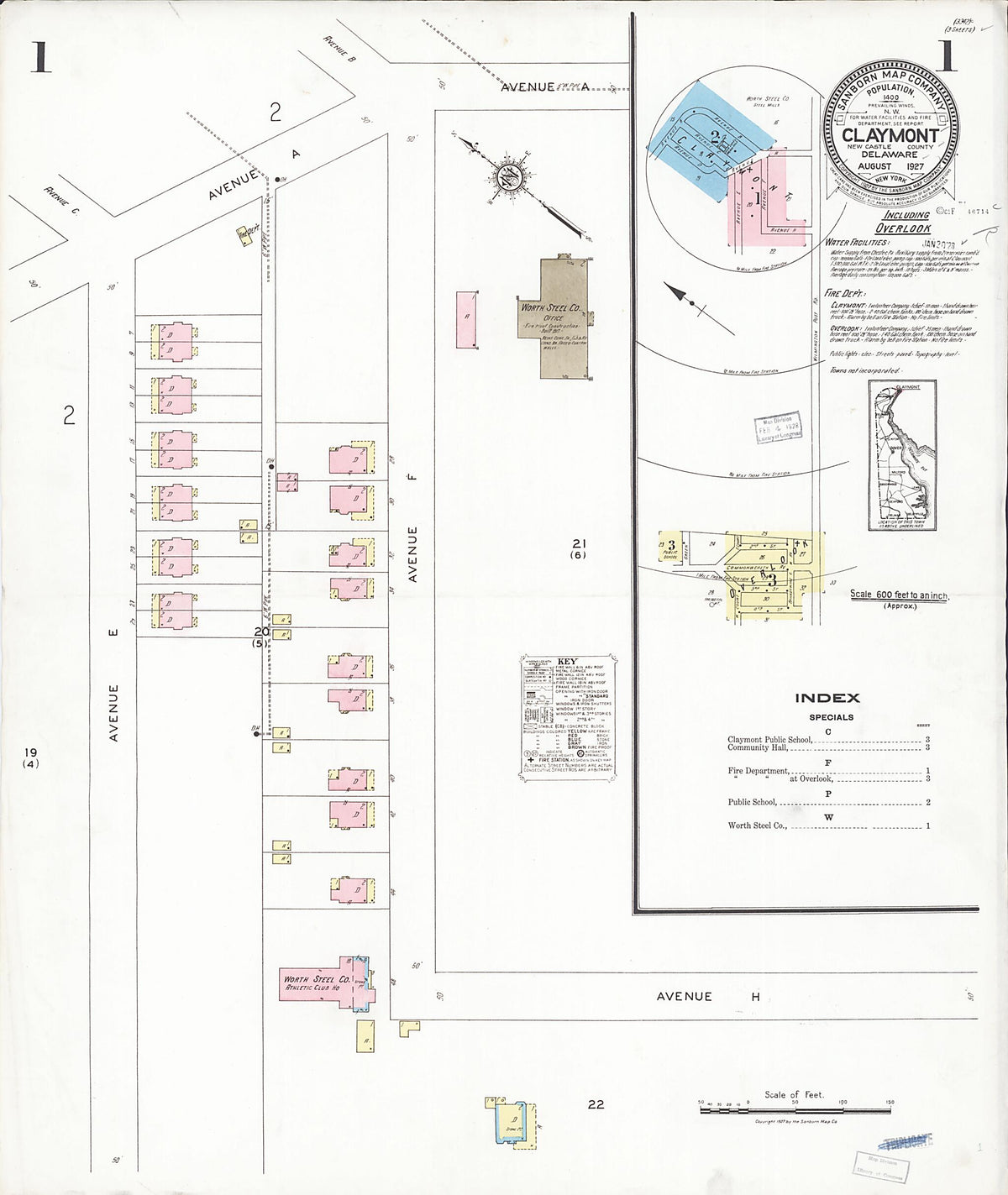 Claymont, New Castle County, Delaware 1927 (Sheet 1) by Relic Map Company