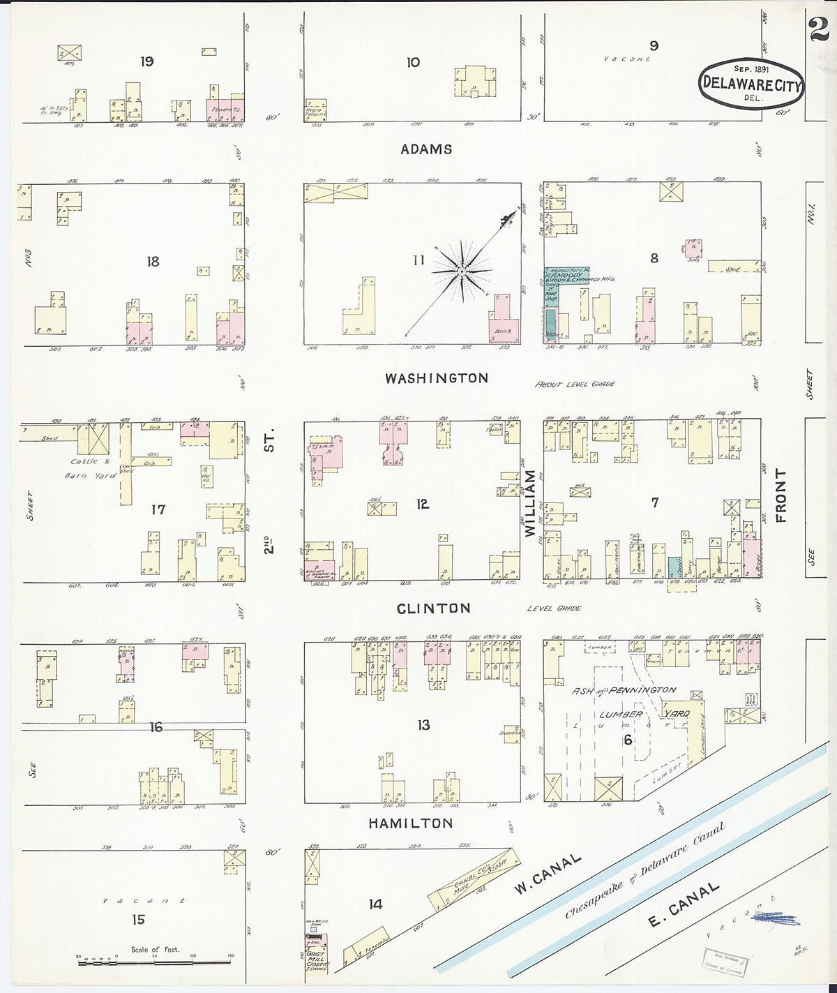 Delaware City, New Castle County, Delaware 1891 (Sheet 2 of 3) by Relic Map Company