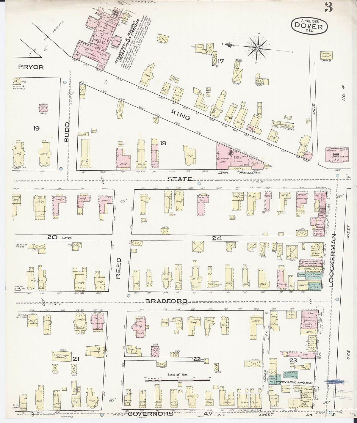 Dover, Kent County, Delaware 1885 (Sheet 3 of 4) by Relic Map Company