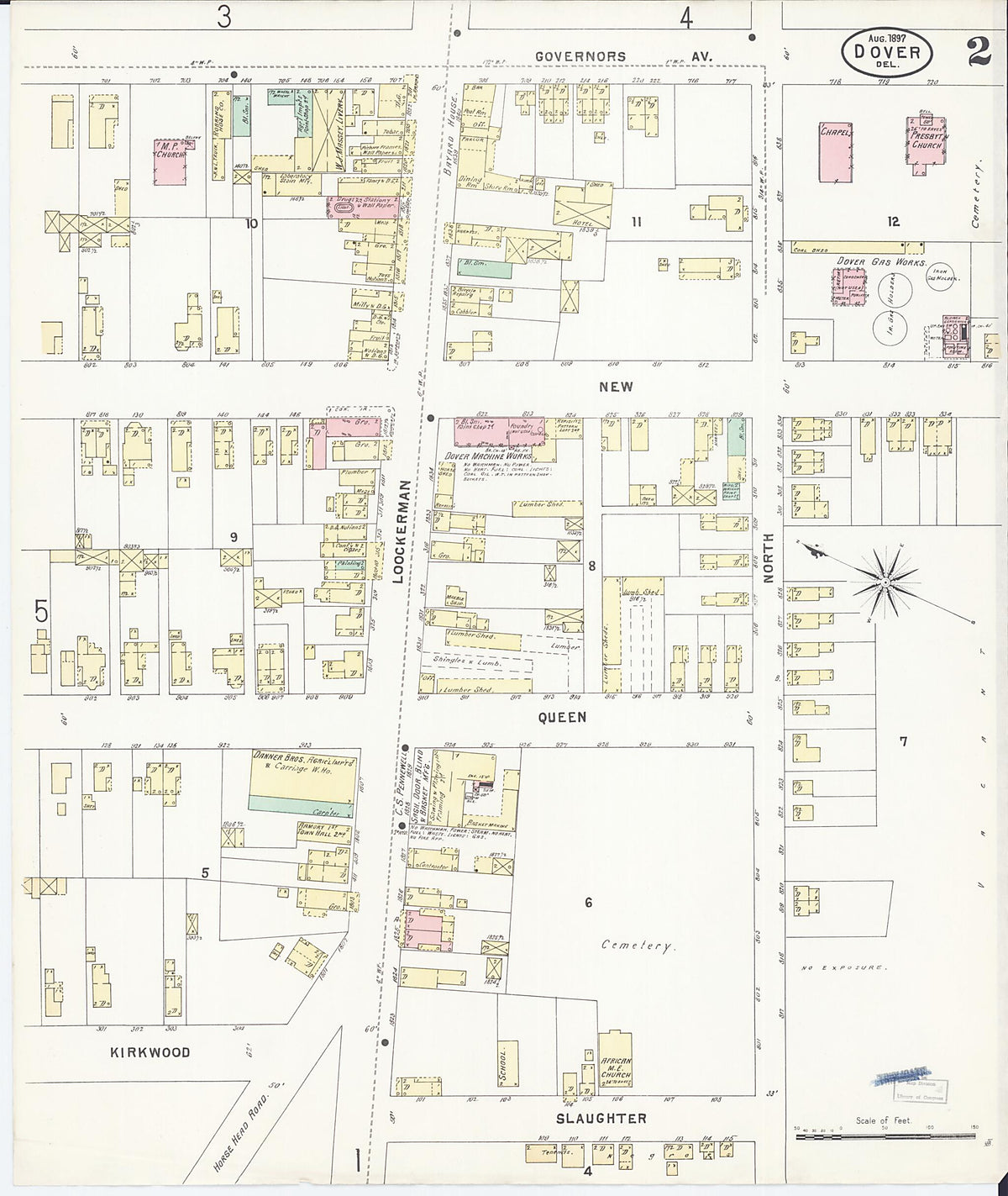 Dover, Kent County, Delaware 1897 (Sheet 2 of 7) by Relic Map Company