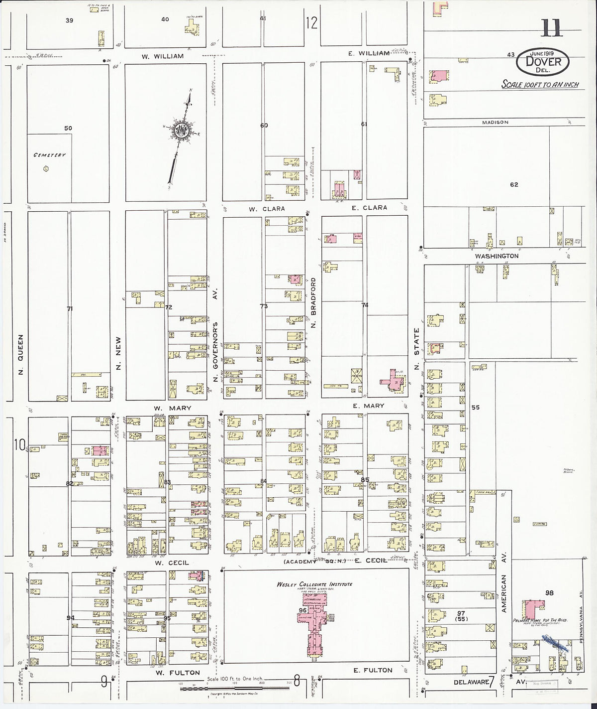 Dover, Kent County, Delaware 1919 (Sheet 11 of 15) by Relic Map Company